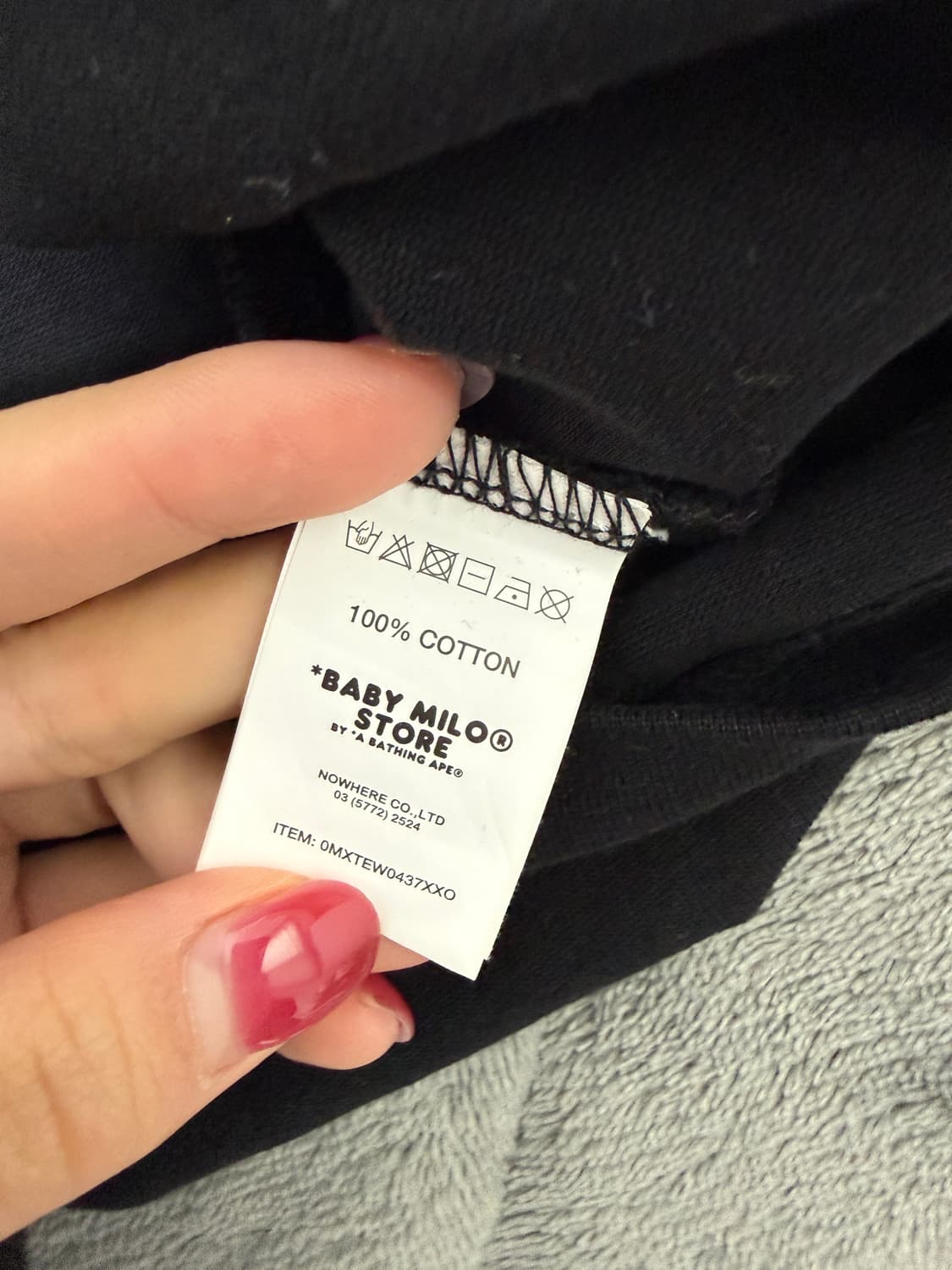 (W) 베이프 마일로 레귤러 핏 티셔츠 블랙 상품이미지5