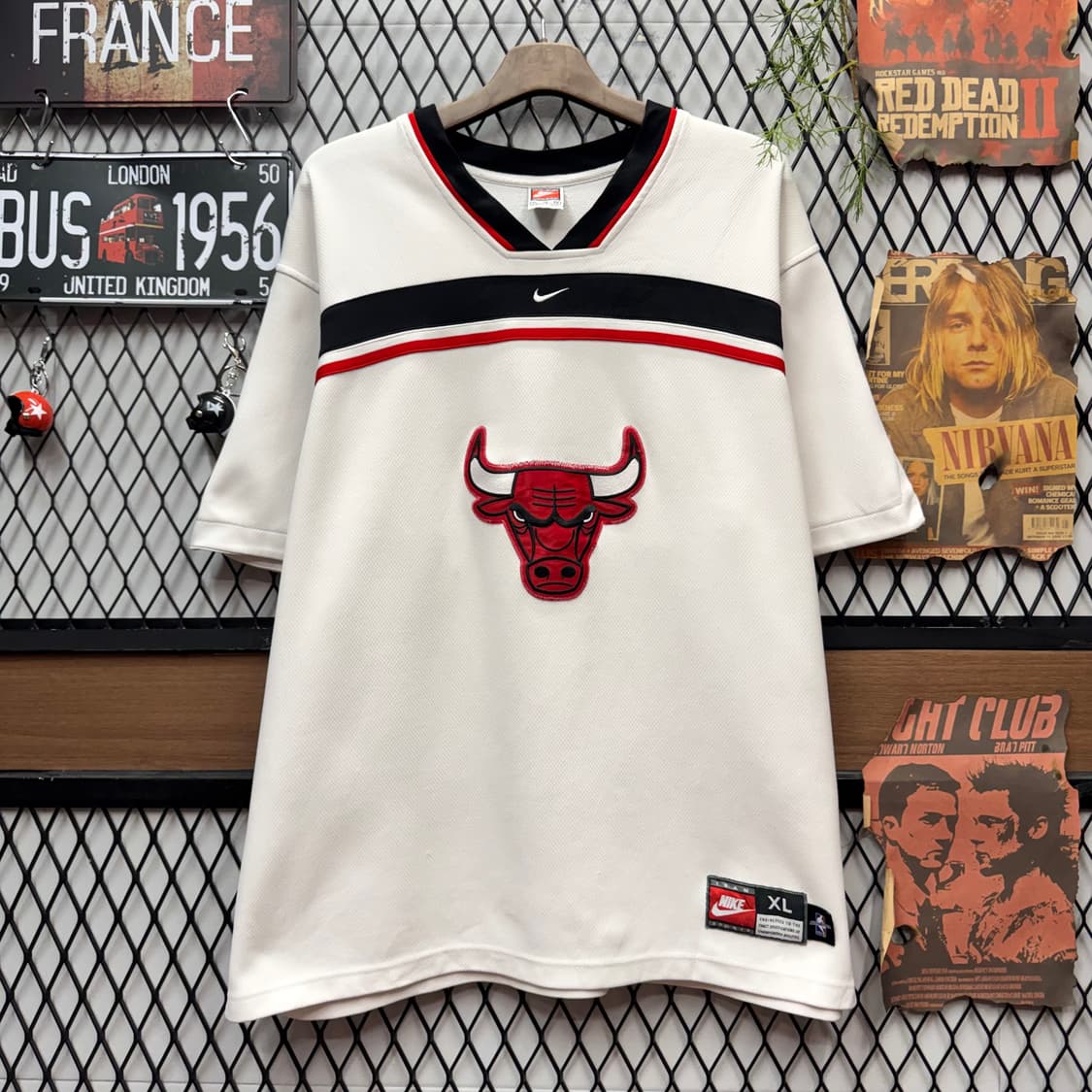 90s 나이키 X 시카고불스 웜업 전면 로고 포인트 화이트 상품이미지1