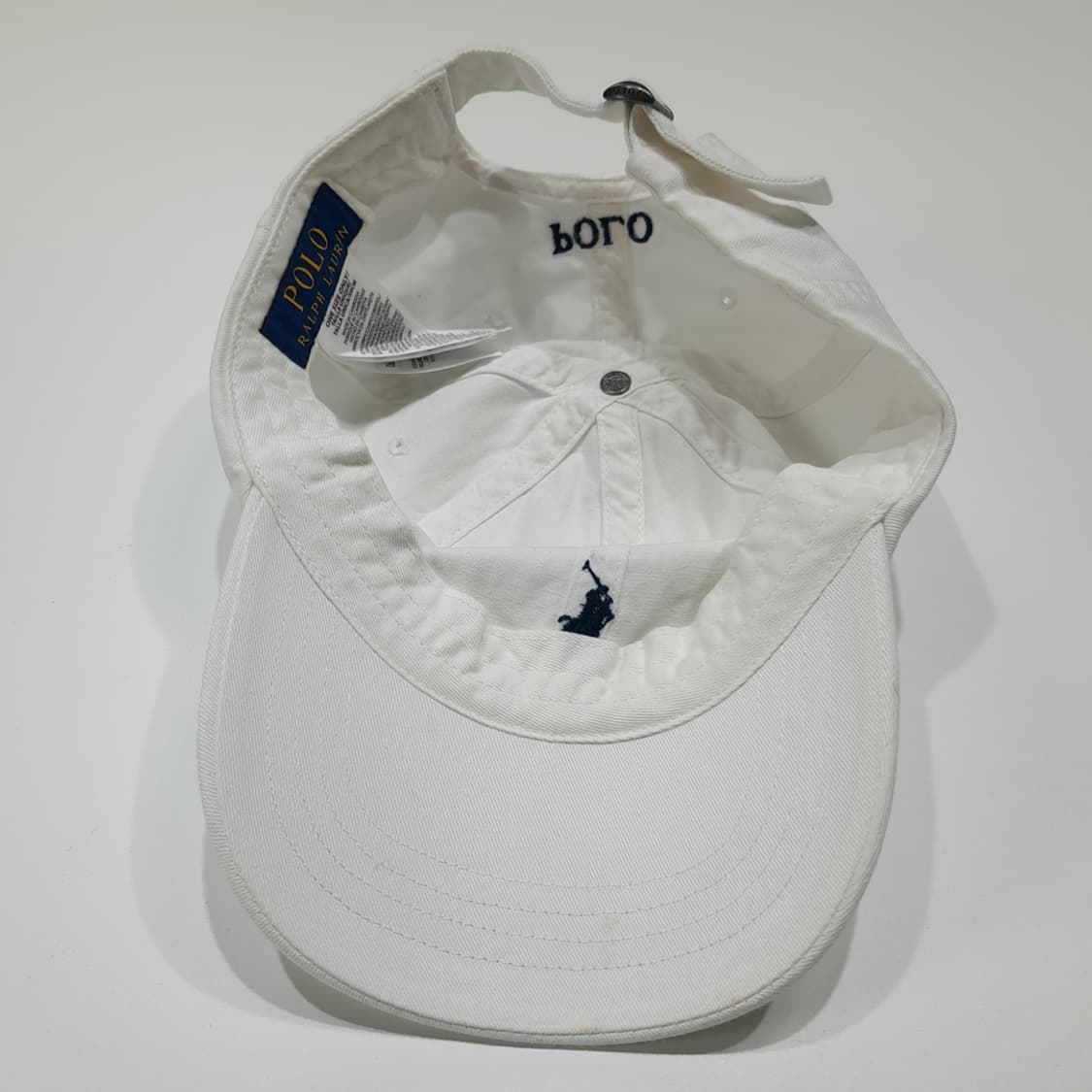CL488 폴로 다크네이비 자수 화이트 볼캡 모자 상품이미지7