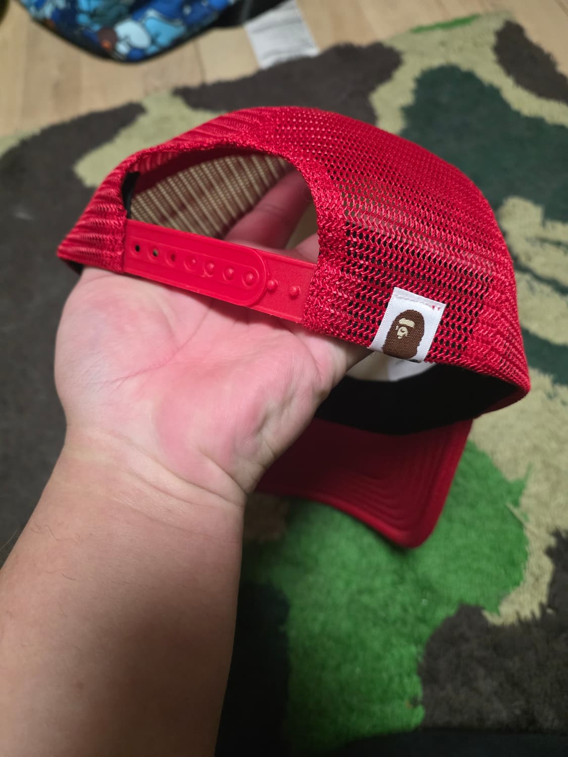 [OS]베이프 GOAPE 포인트 컬리지 메쉬캡 레드 상품이미지2