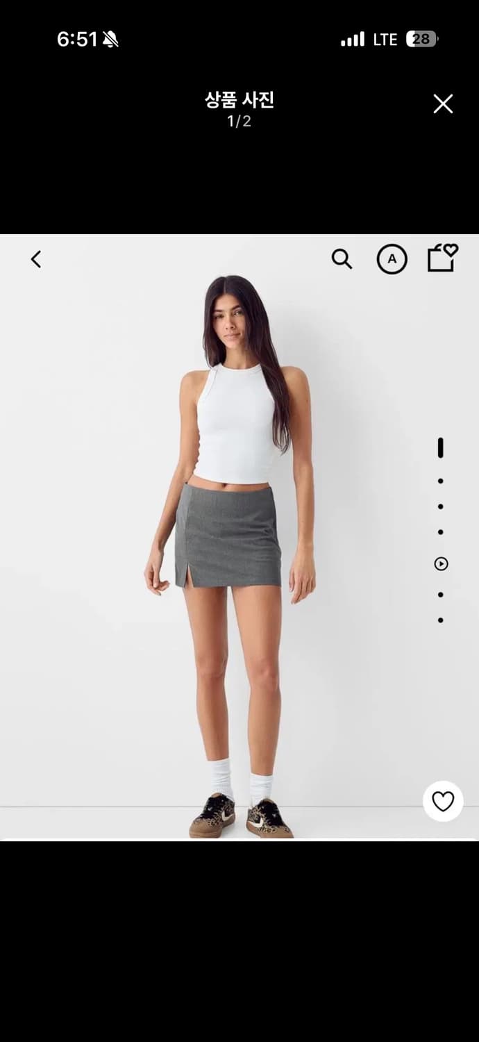 새상품) 버쉬카 테일러드 치마바지 그레이 L 30 상품이미지1