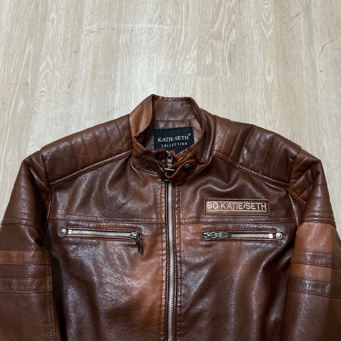 KATIE SETH 컬렉션 남성 양가죽 바이커 가죽자켓 L/100  상품이미지2
