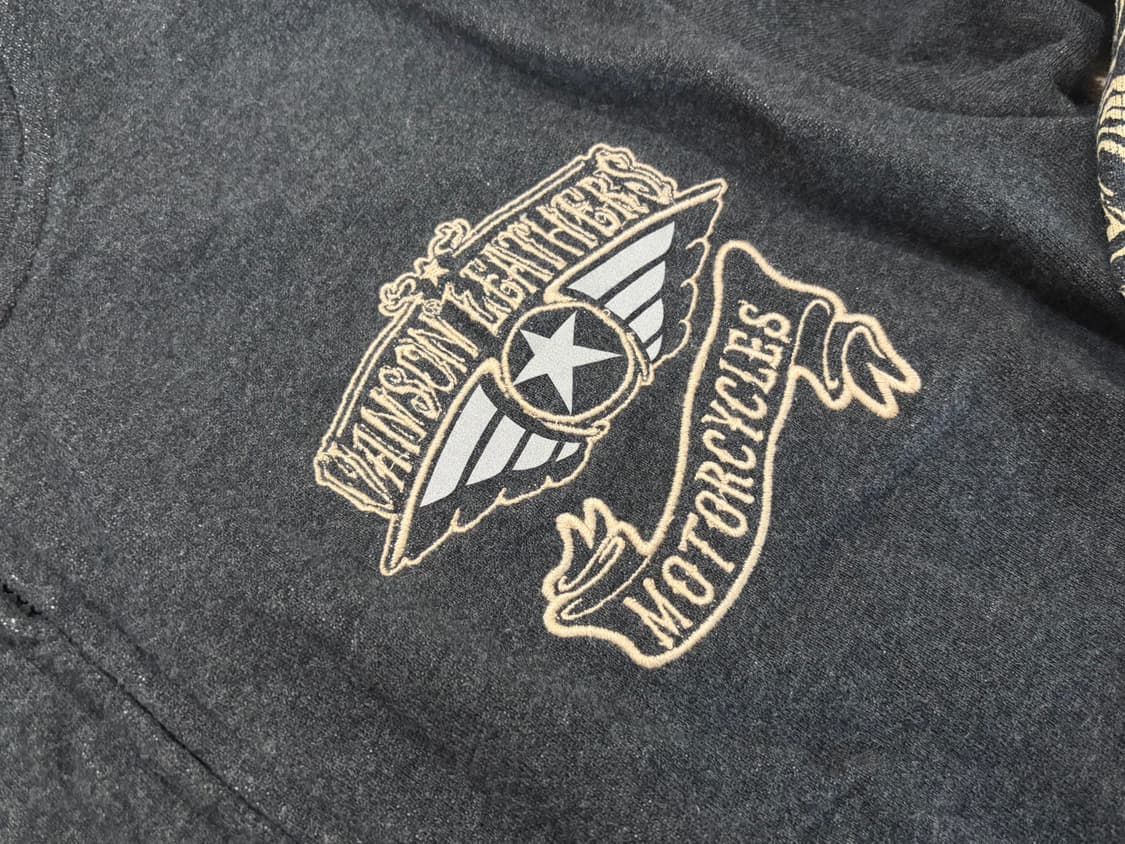 밴슨 레더 자수 로고 모터사이클 후드집업  상품이미지7