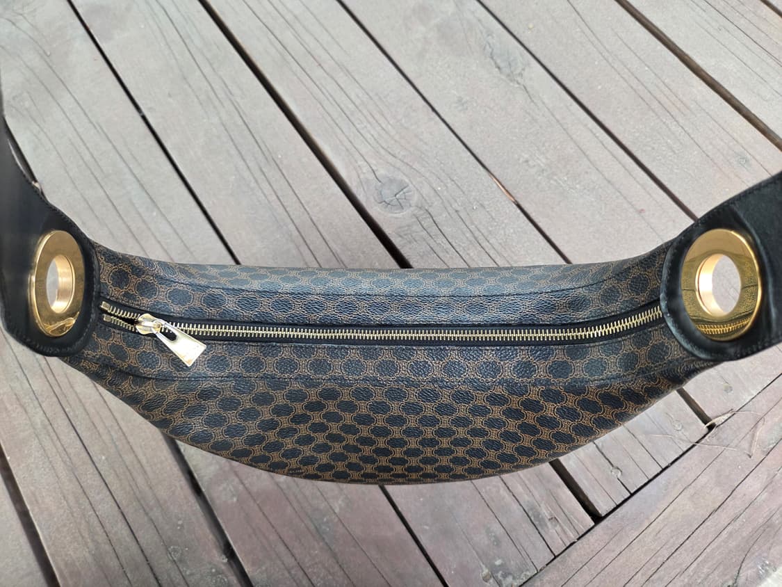 올드 셀린느 블랙 마카담 링 크로스 / 숄더 백 상품이미지4