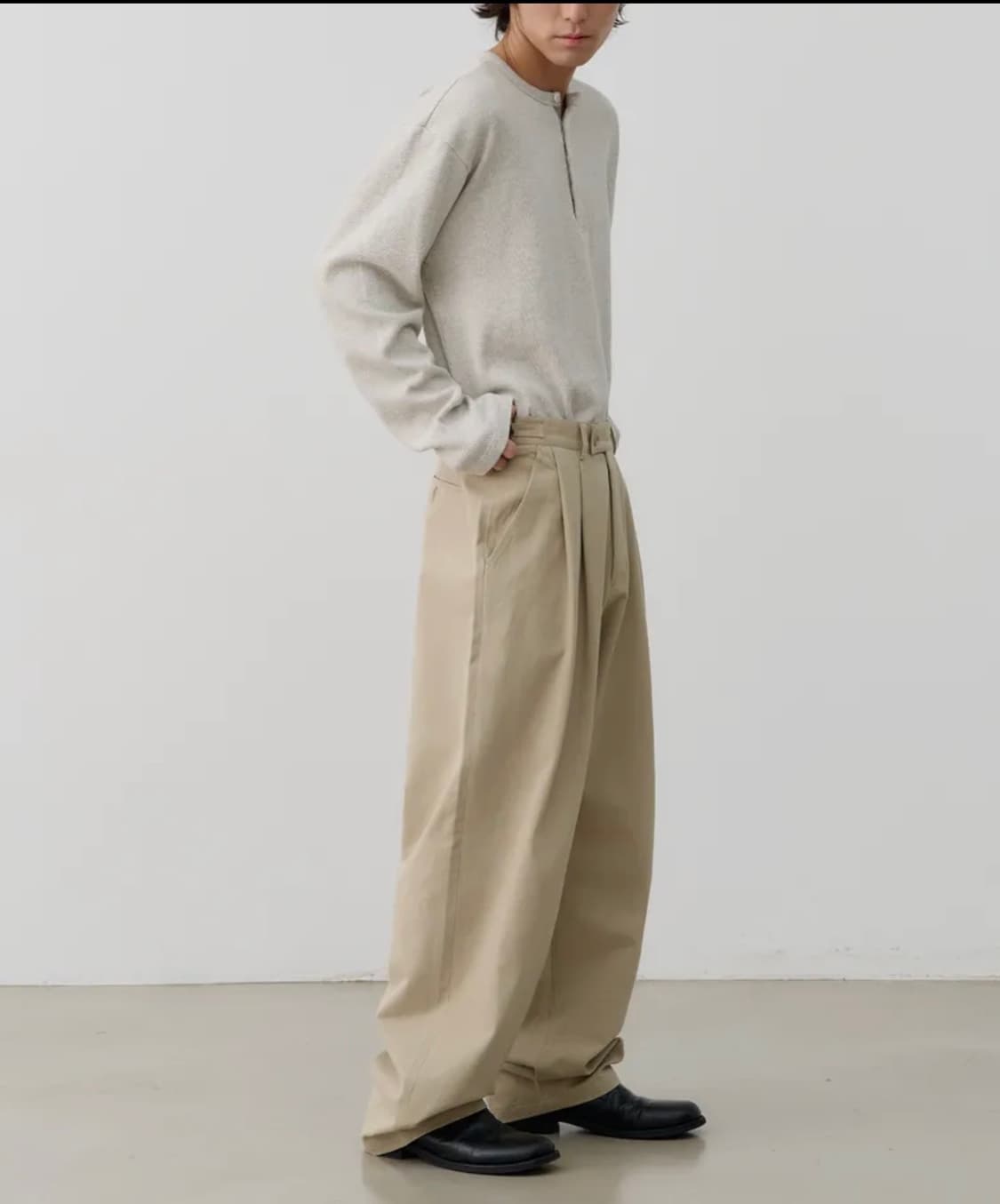 노운 와이드 치노 베이지 상품이미지2