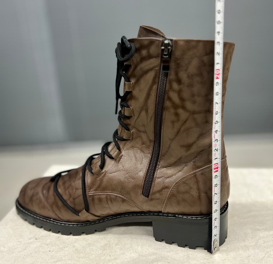 링클 포인트  레이스 업 가죽 부츠 270 상품이미지7