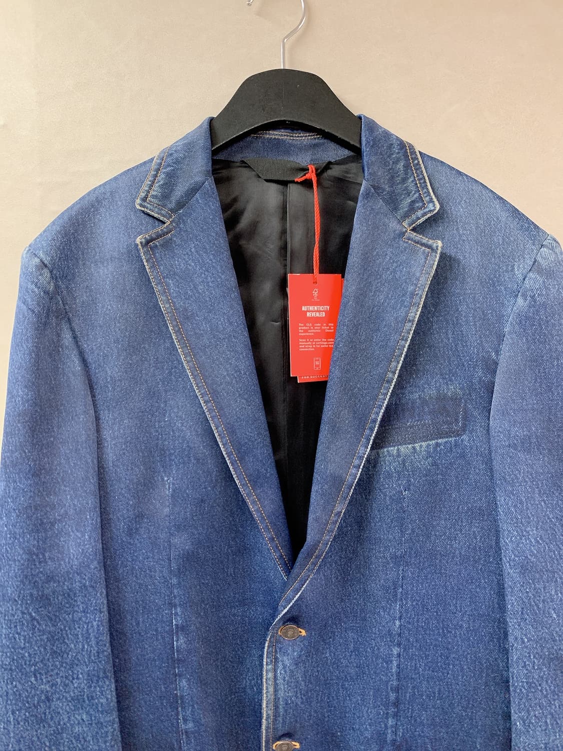 디젤 남성 블루 레이온 자켓 상품이미지2