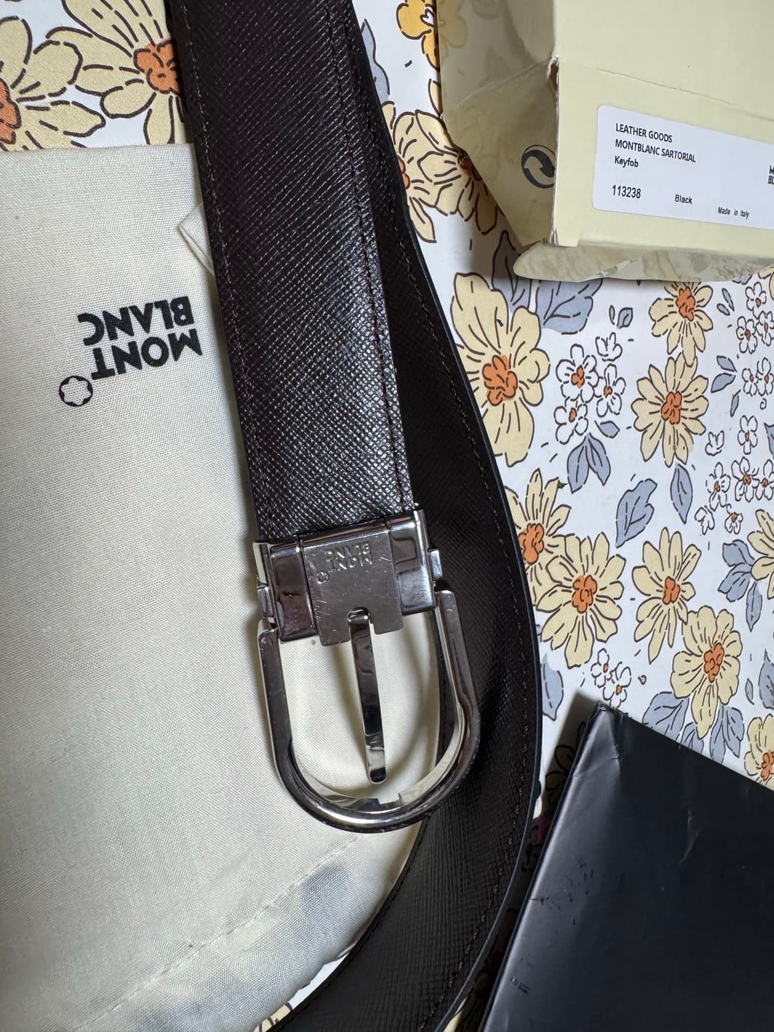 몽블랑 남성 양면 가죽 벨트 블랙/브라운 100cm 상품이미지6