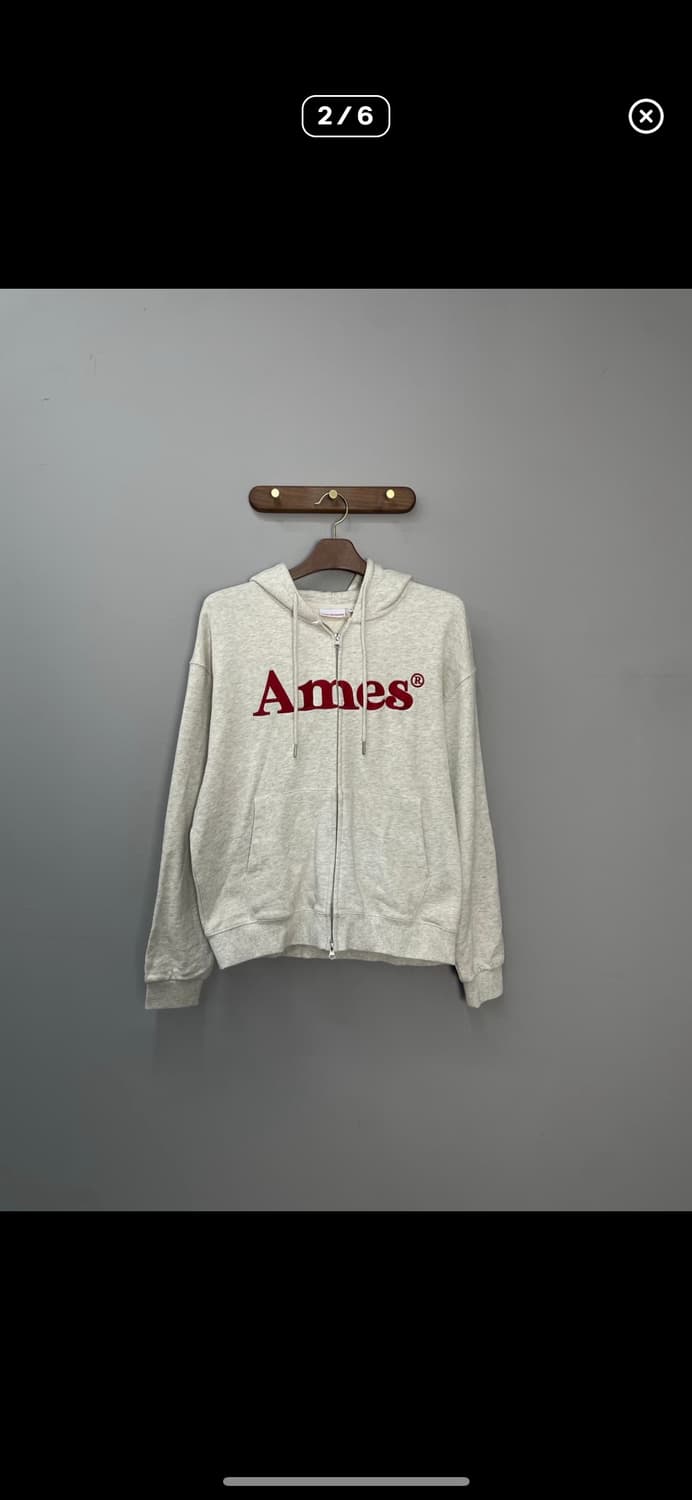 아메스 월드와이드 베이직로고 오트밀 후드집업 A2785 상품이미지2