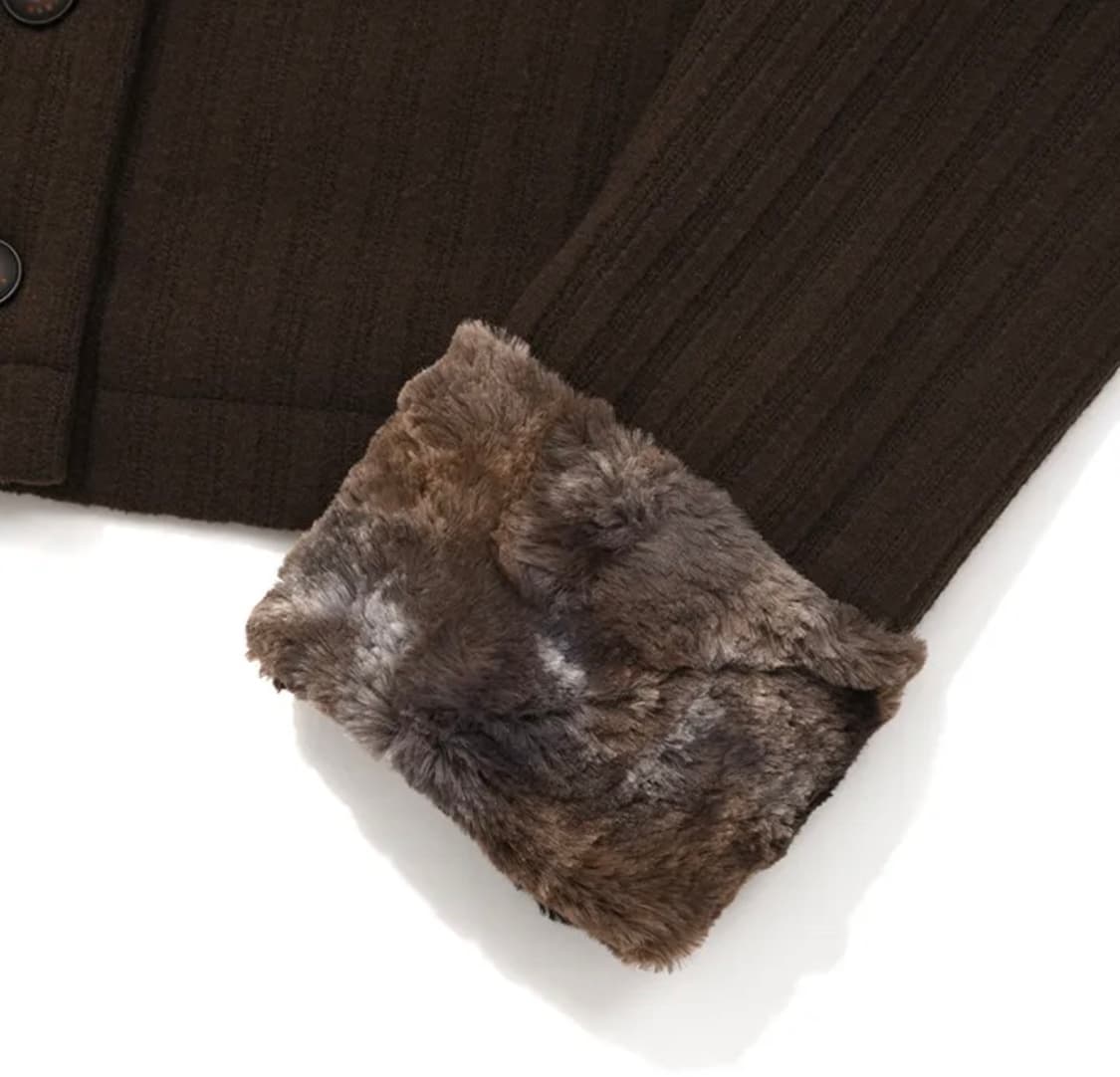 [키르시] 체리 타이다이 퍼 포인트 자켓 브라운 상품이미지4