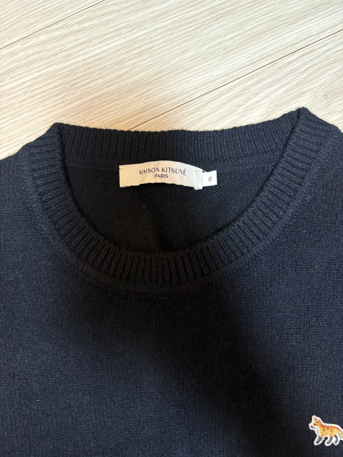 메종키츠네 블랙 니트 XL 상품이미지2