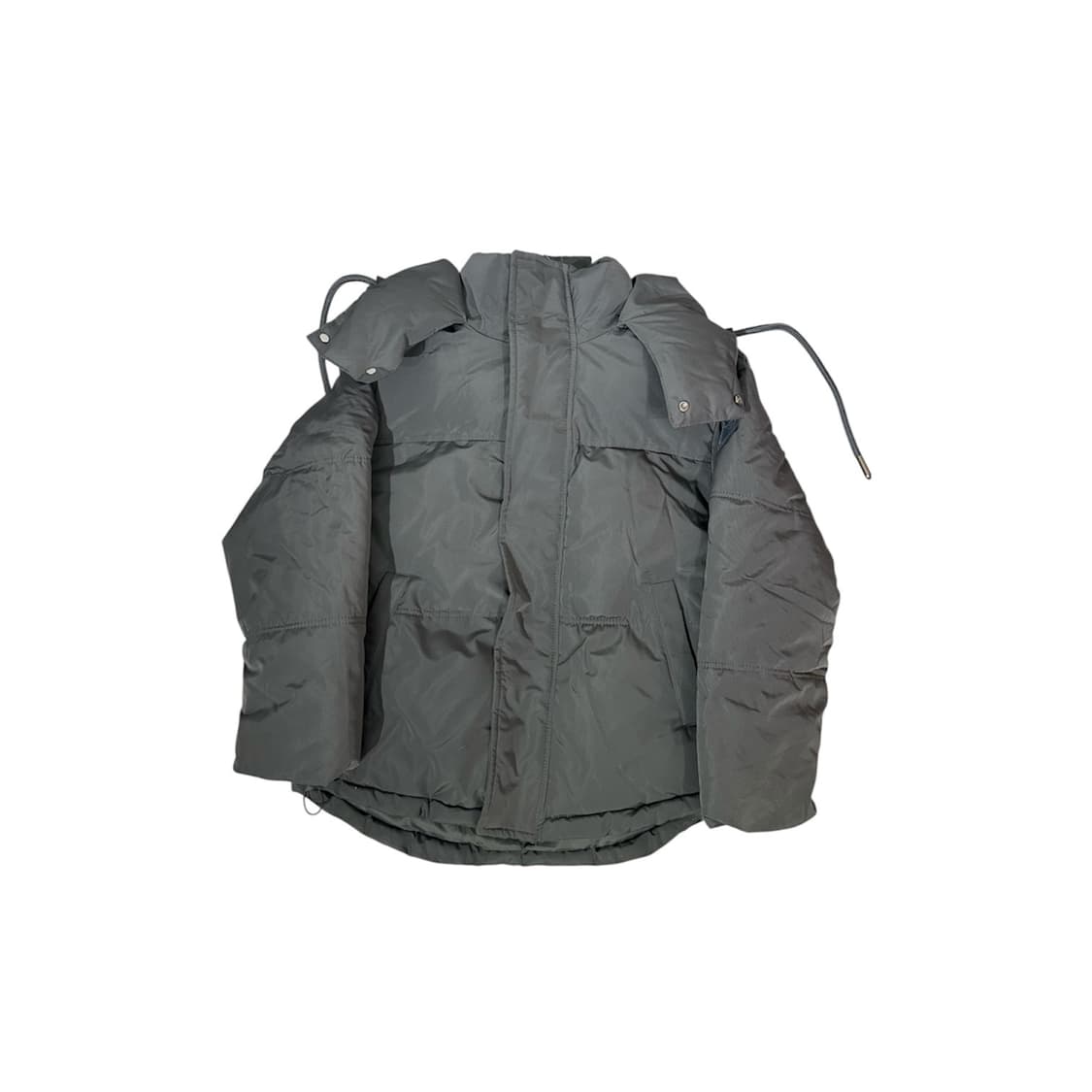 일본 빈티지 그레이 후드 패딩 M 상품이미지4