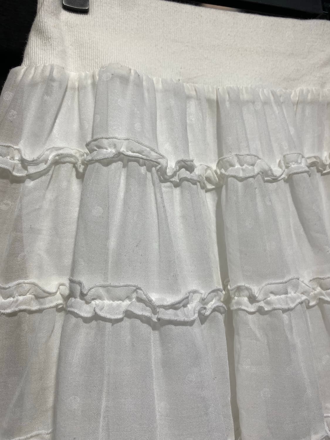 Japanese vtg 화이트 도트 프릴 스커트 상품이미지2