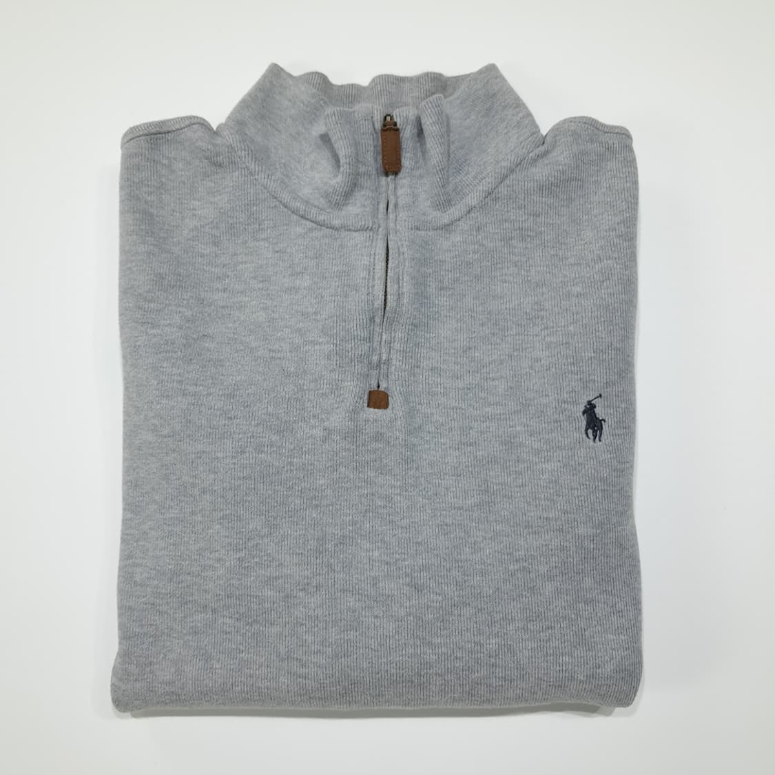 CL831 XL 폴로 90s 가죽풀러 라이트그레이 하프집업 스웻셔츠 상품이미지8