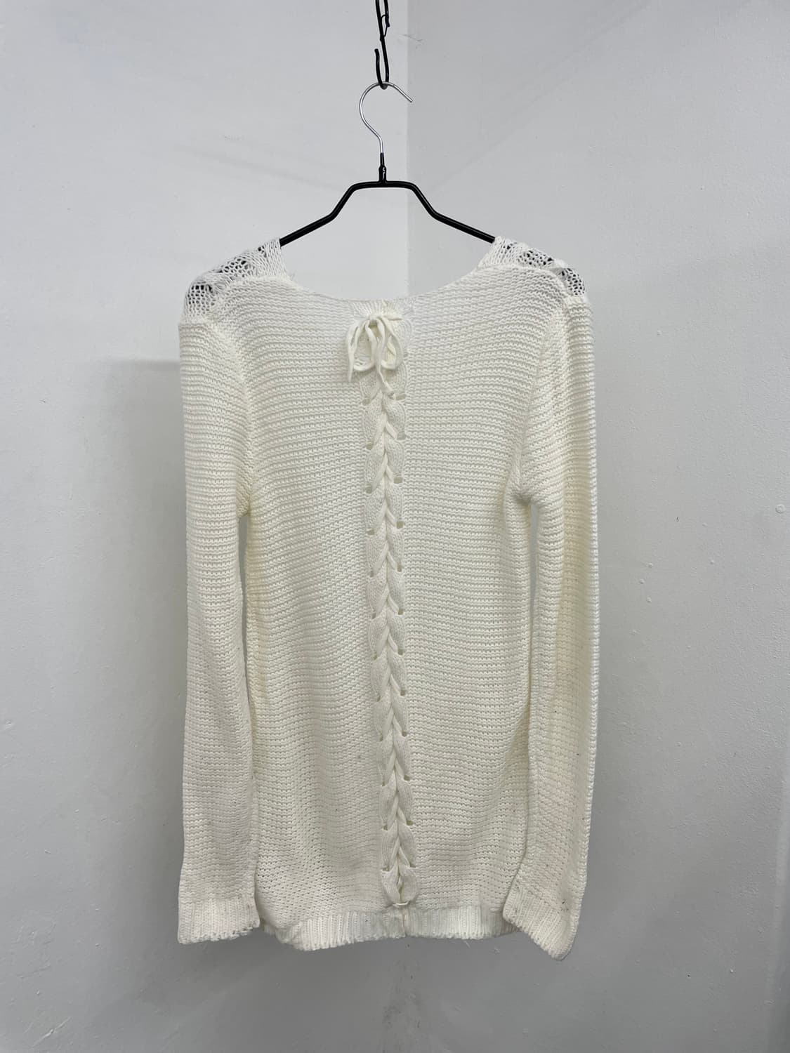 퓨어 화이트 아일렛 니트 원피스 상품이미지4