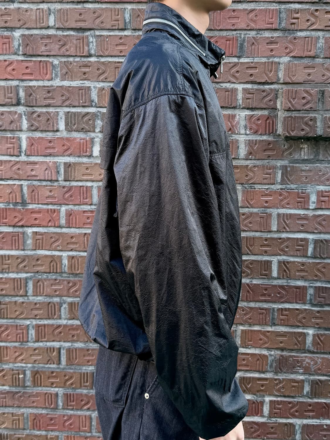 Nike 빈티지 블랙 나일론 집업 자켓 (XL)  상품이미지7