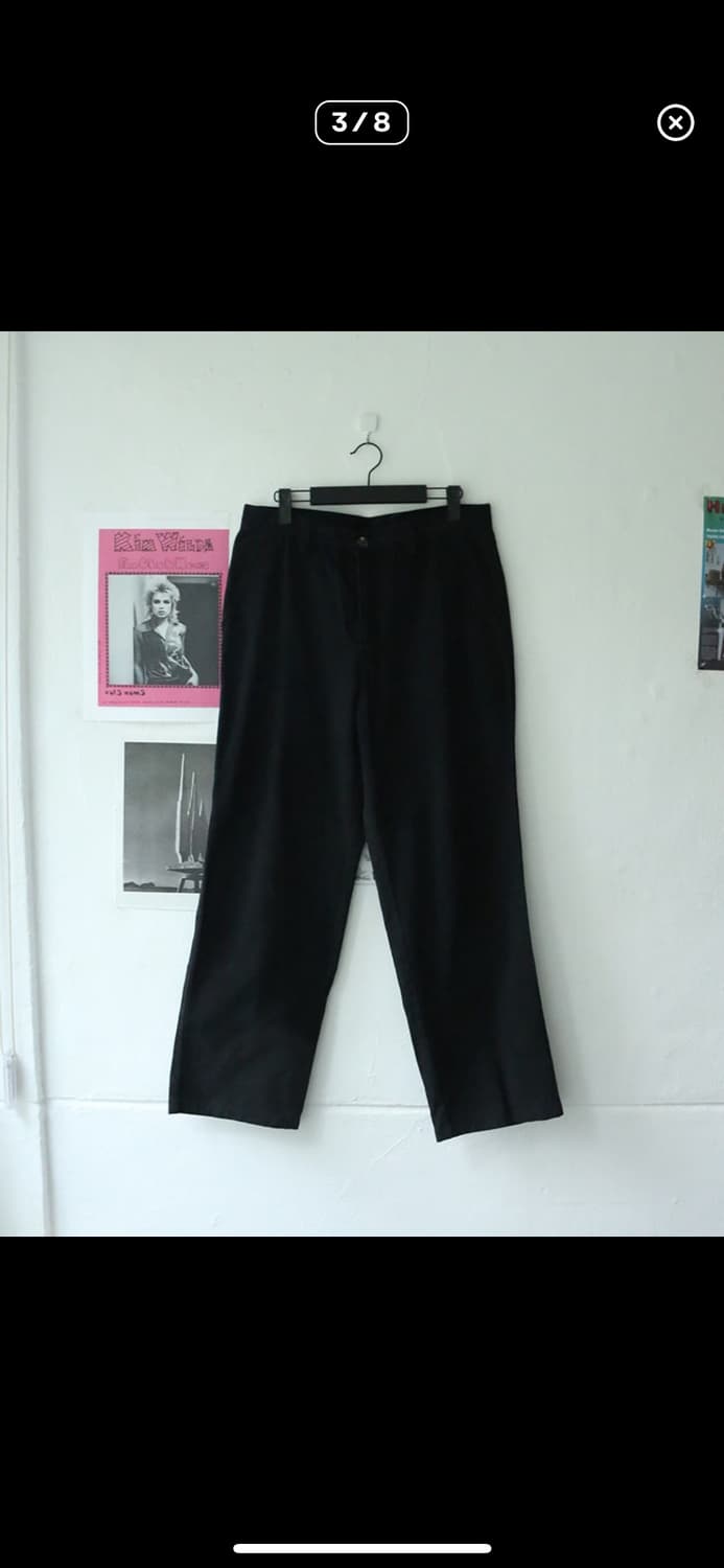 라코스테 블랙 와이드 팬츠 상품이미지3