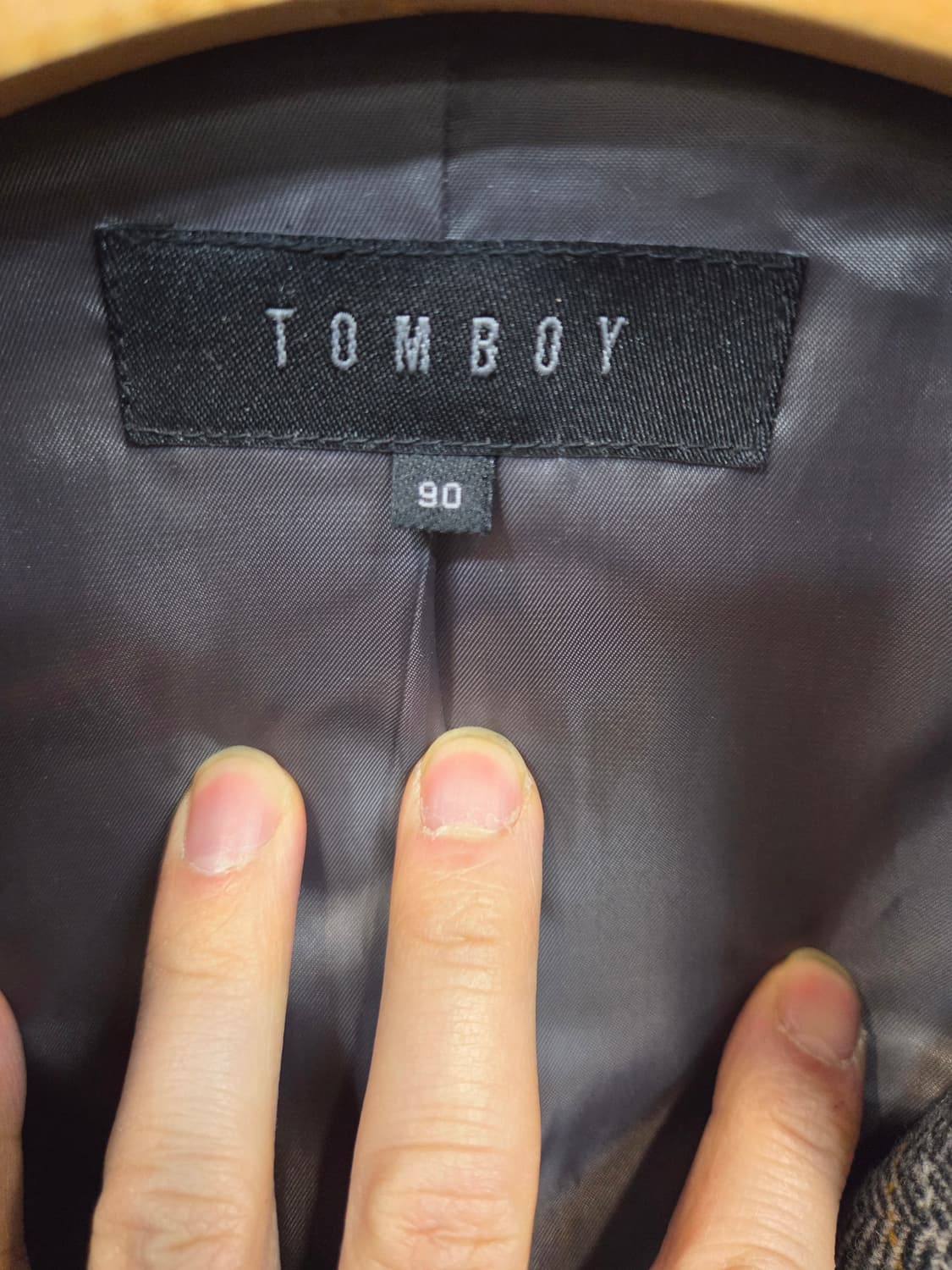 톰보이 여성 울 체크 트렌치코트 90 66  상품이미지3