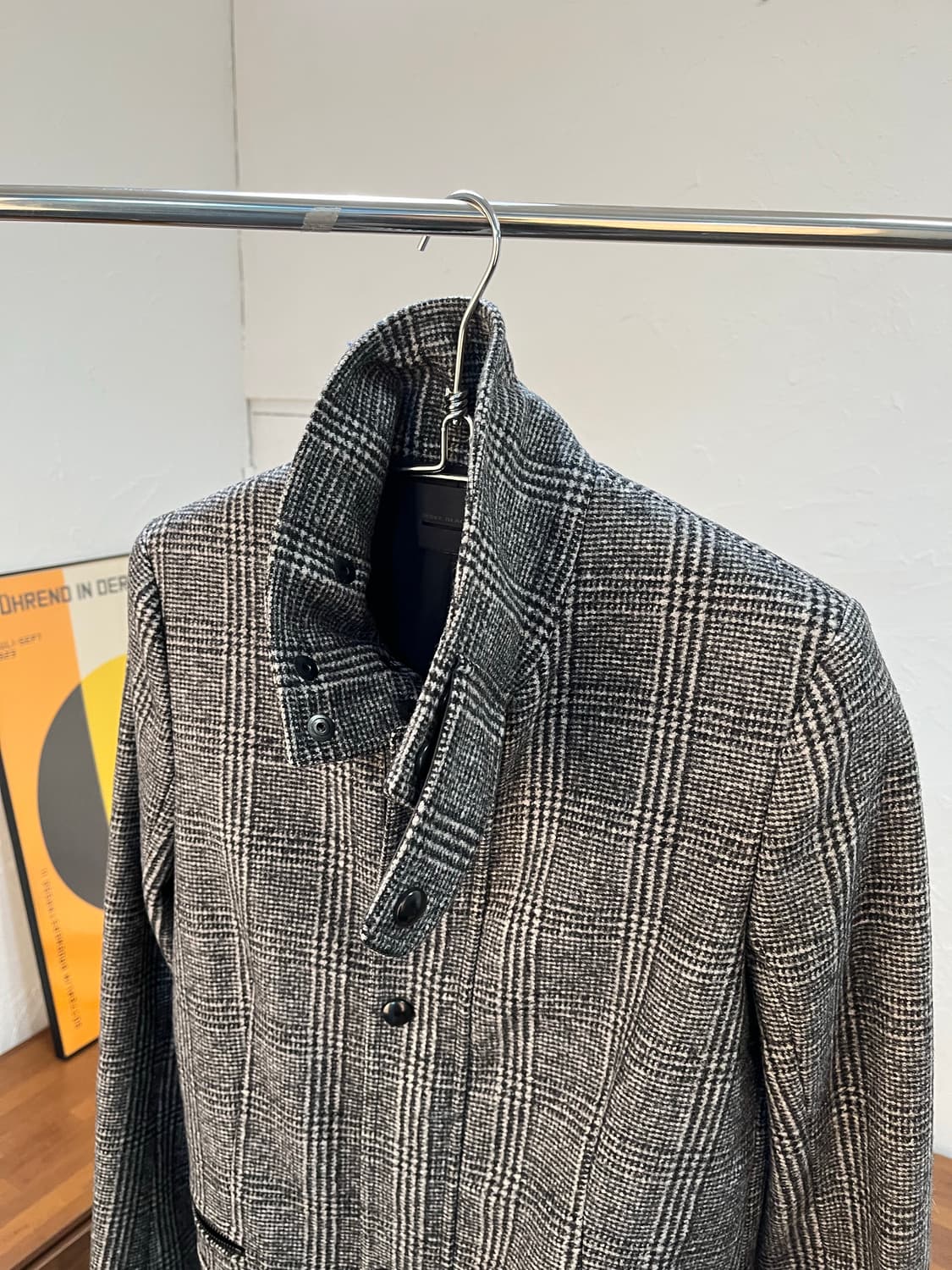 디젤 글렌 체크 울 코트 상품이미지3