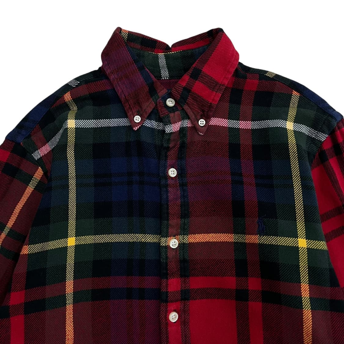 폴로 랄프로렌 네이비포니 레드 타탄체크 셔츠 S 상품이미지4