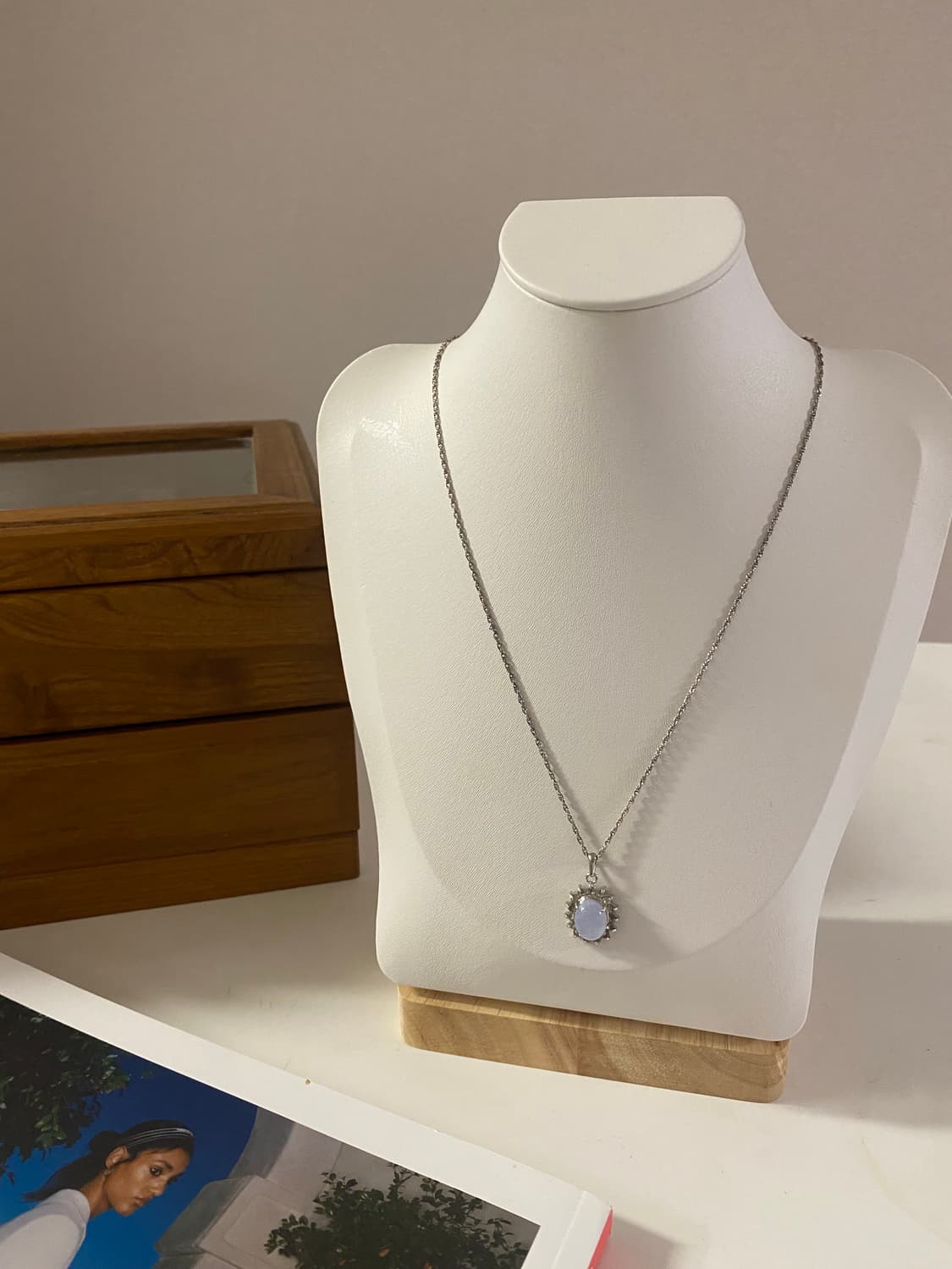 실버톤 라이트블루 목걸이 상품이미지2