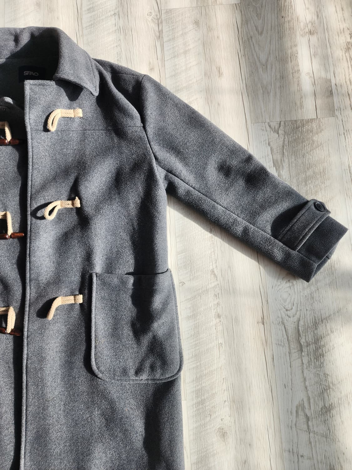 후아유 울블랜드 더플코트 그레이 팜. L(100~105사이즈) 떡볶이코트 상품이미지2