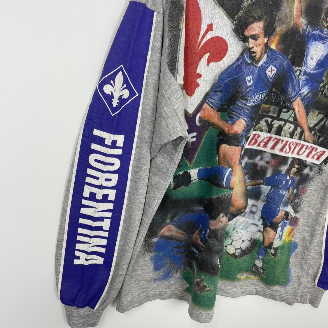 90s 피오렌티나 바티스투타 프린팅 후드 티셔츠 상품이미지5