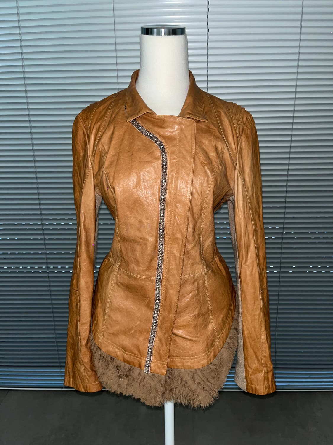 Japanese vintage orange leather jacket 상품이미지2