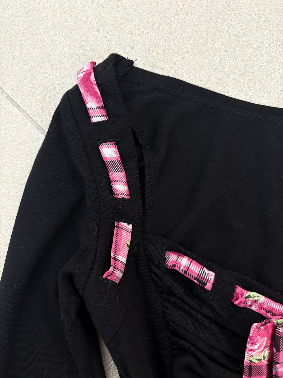 sugar gloss mars 핑크 체크 블라우스 상품이미지3