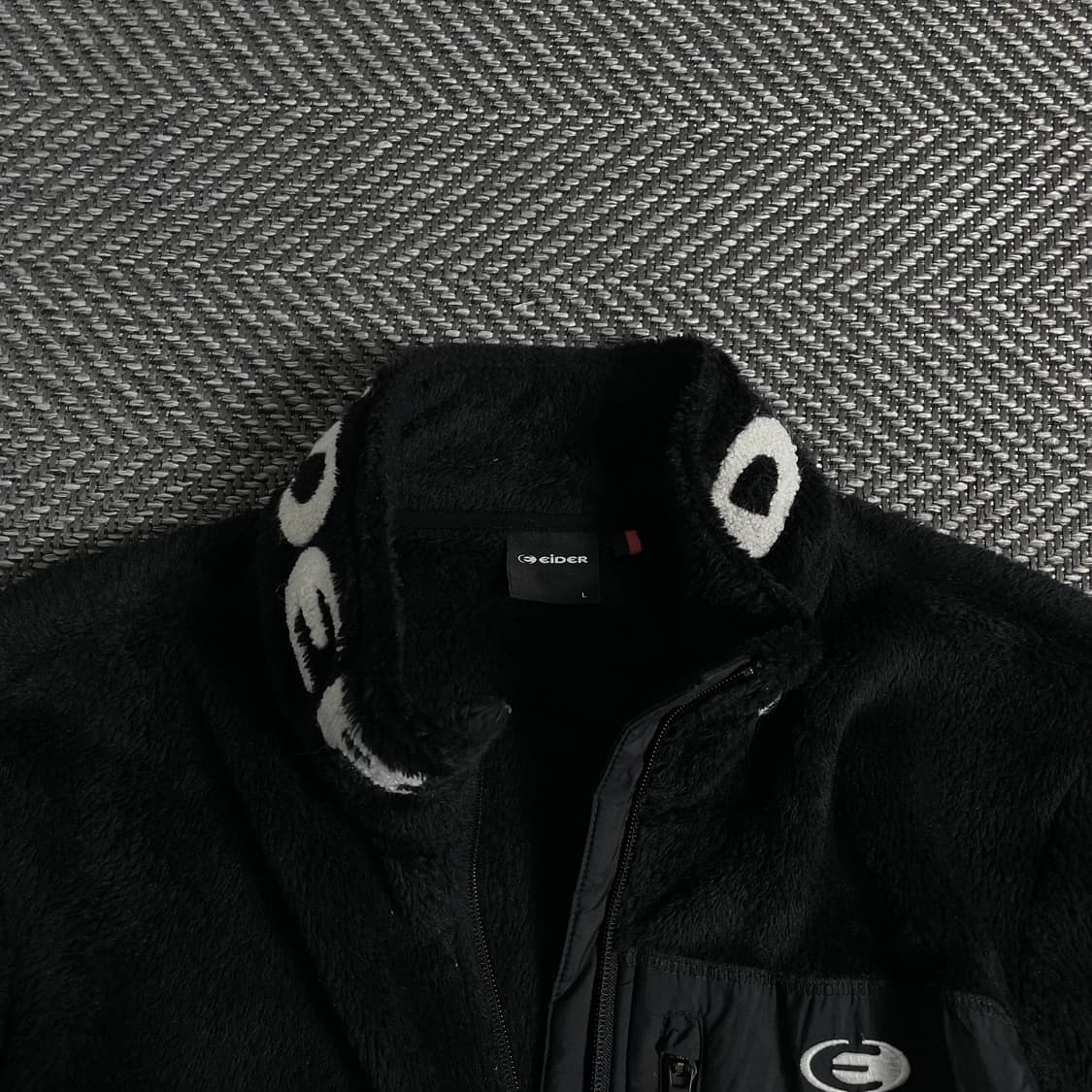 아이더 블랙 넥 로고 플리스 집업 자켓 y 3675 상품이미지6