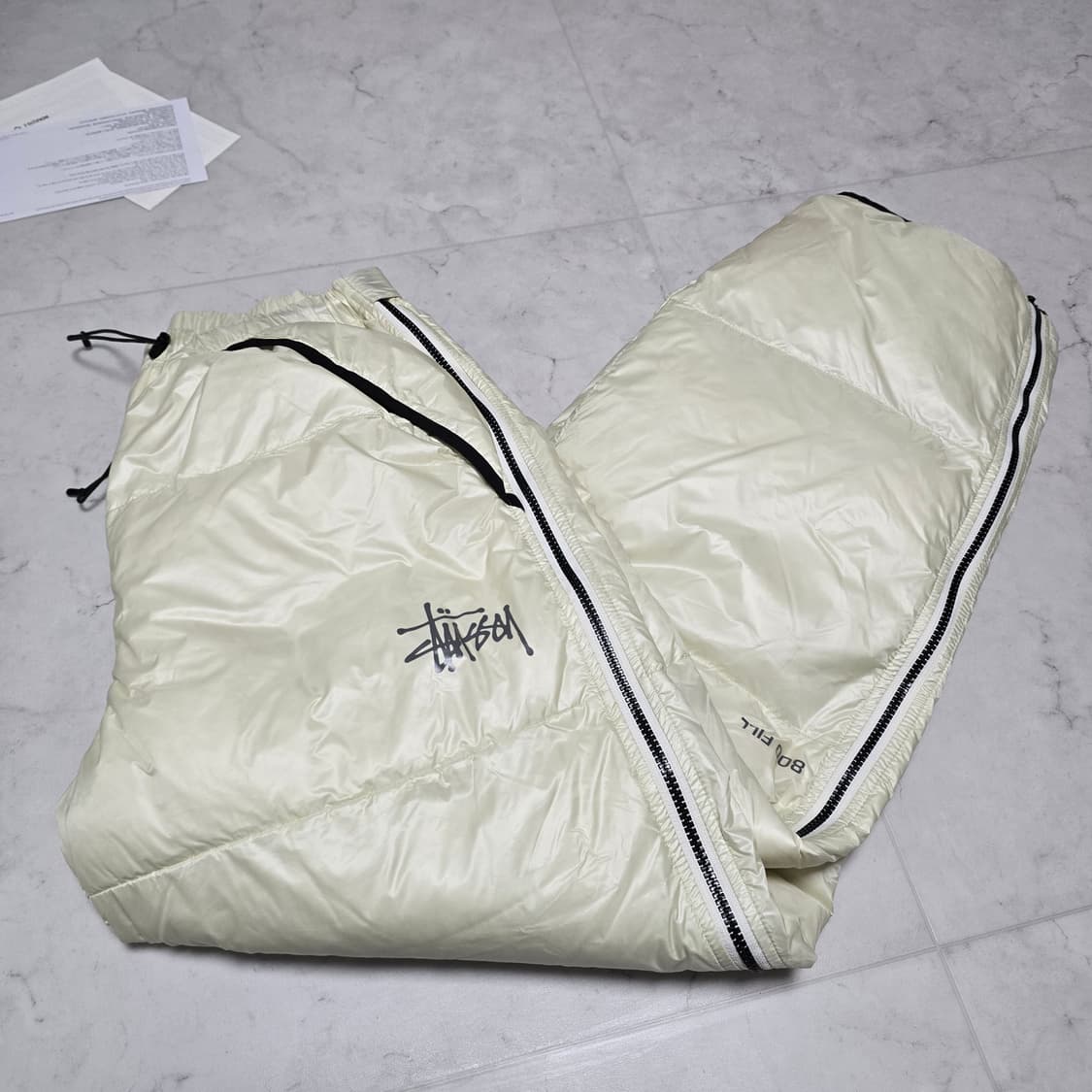 스투시 마이크로 립스탑 다운팬츠 800필 패딩바지 본컬러 상품이미지2