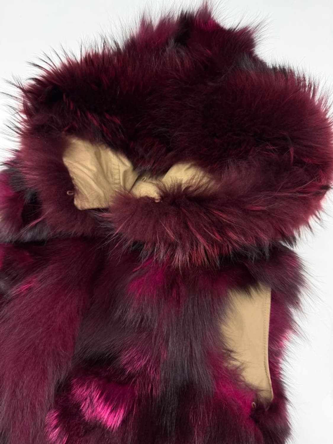 VTG FOX & RACCOON FUR HOOD VEST 상품이미지3