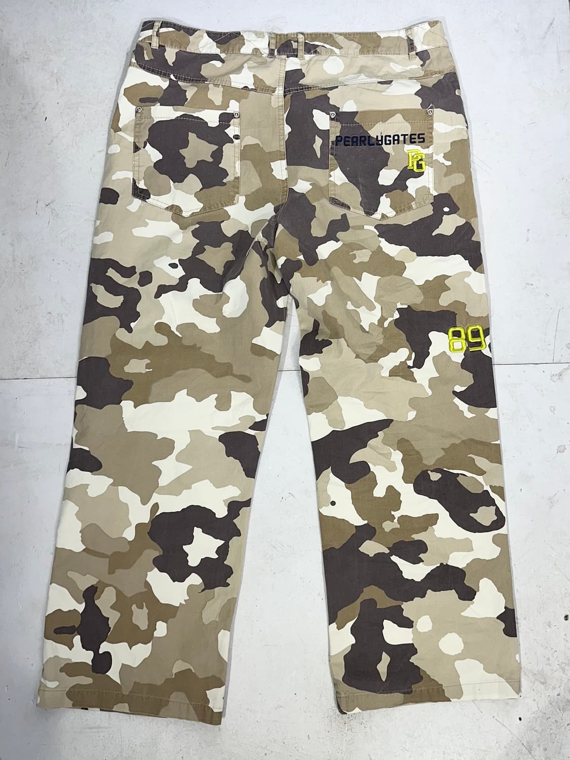 일본 빈티지 베이지 카모 밀리터리 카고 와이드 팬츠  상품이미지5