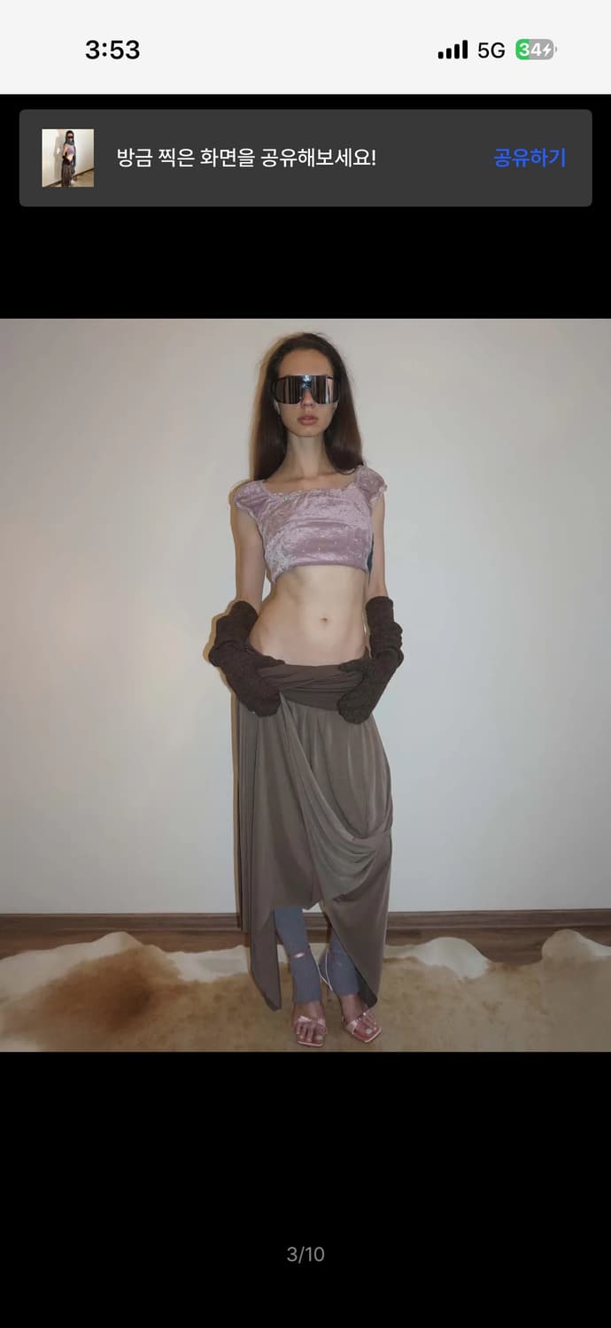 (새상품) Sculptor Unbalance Skirt Ash Brown 상품이미지3