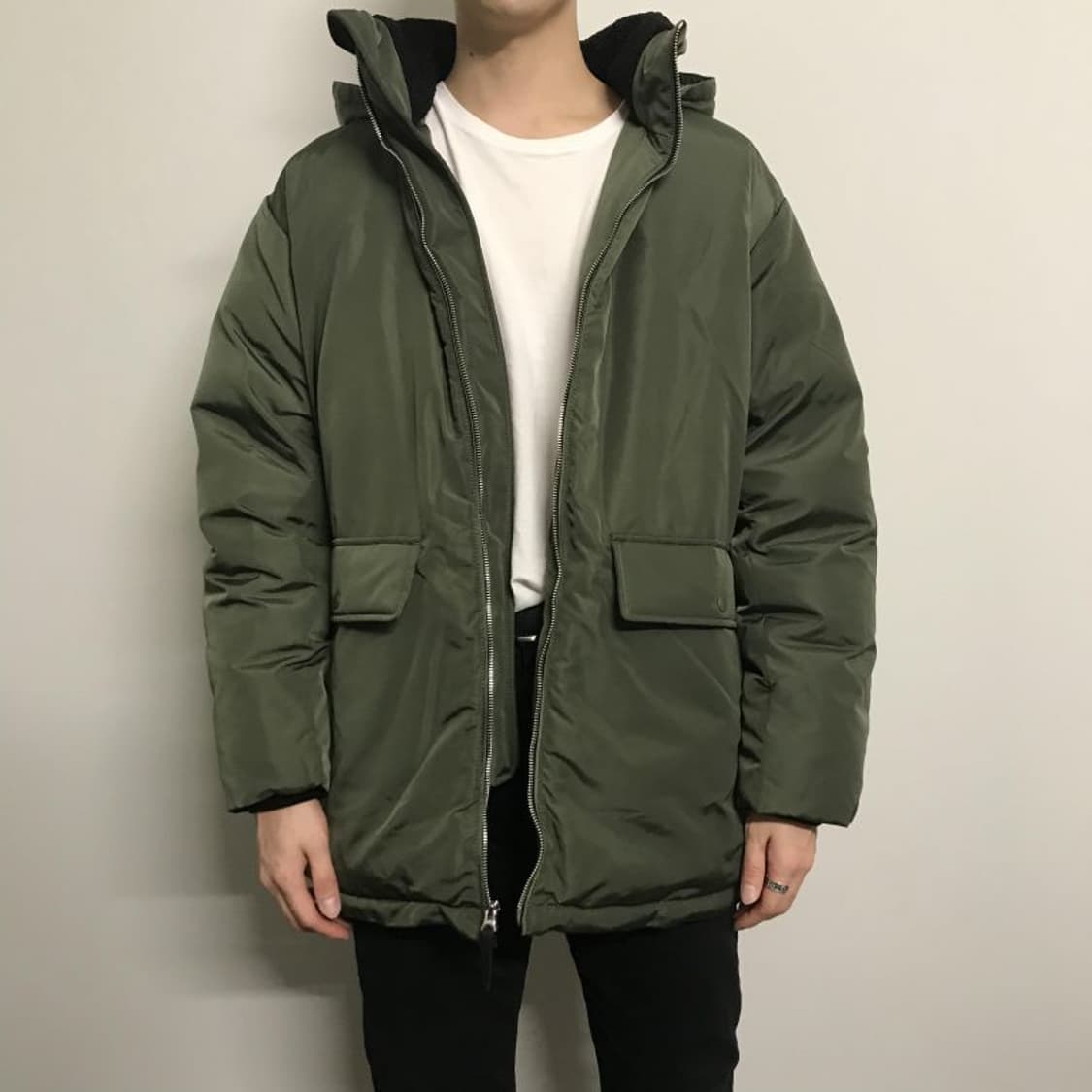 클럽모나코 후드패딩 / 카키 / M 상품이미지7