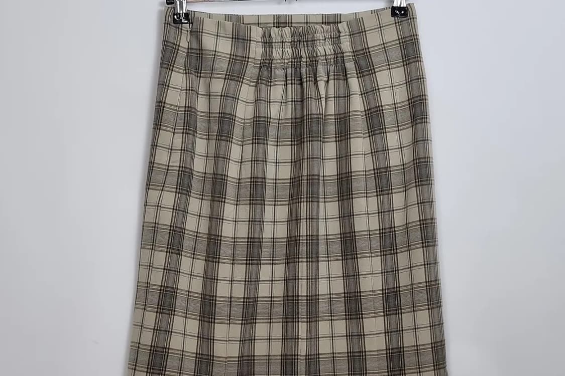 로리즈팜 베이지 밴딩 체크 머메이트 스커트 상품이미지5