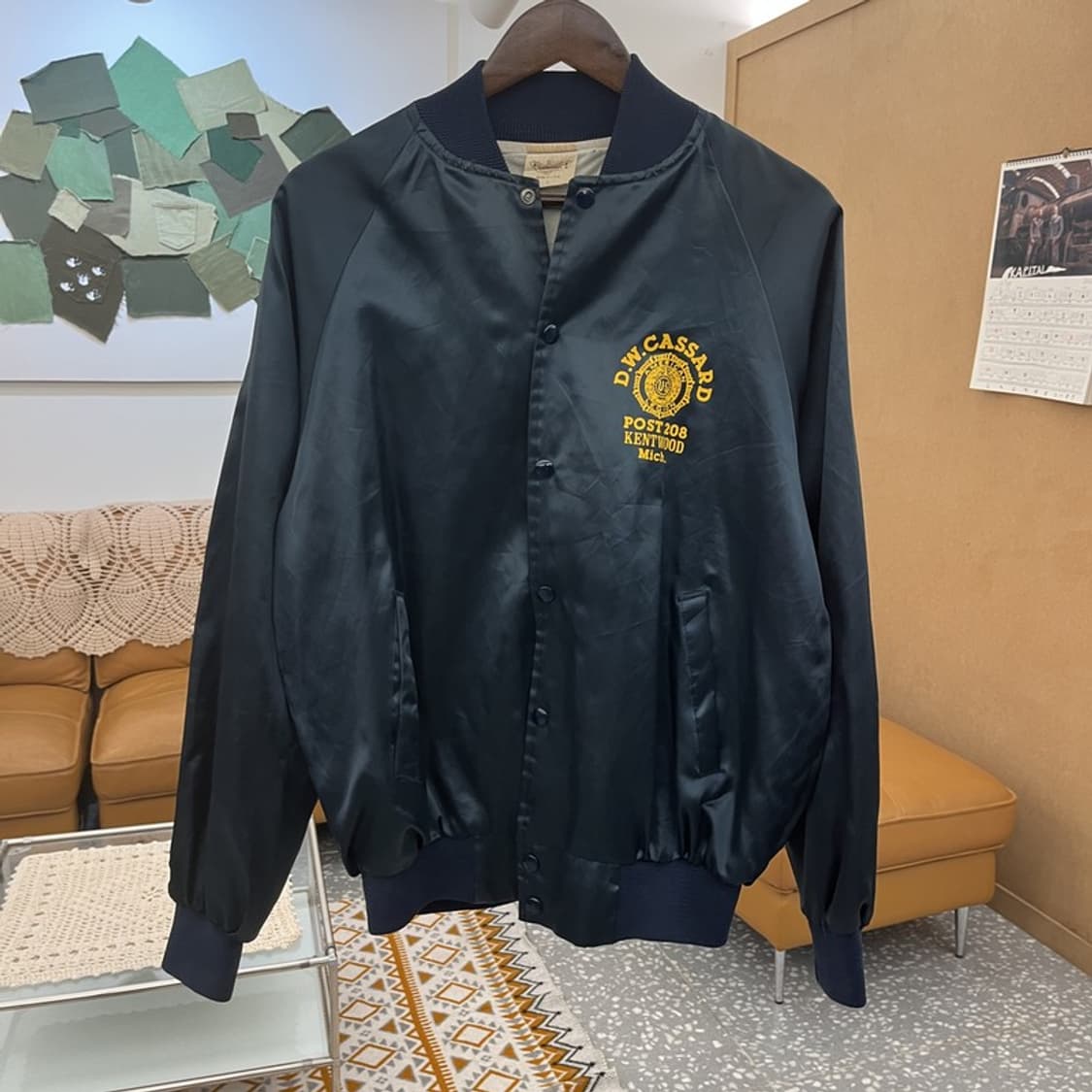 빈티지 USA 올드스쿨 레트로 베이스볼 새틴 바시티 자켓 L C10538 상품이미지3