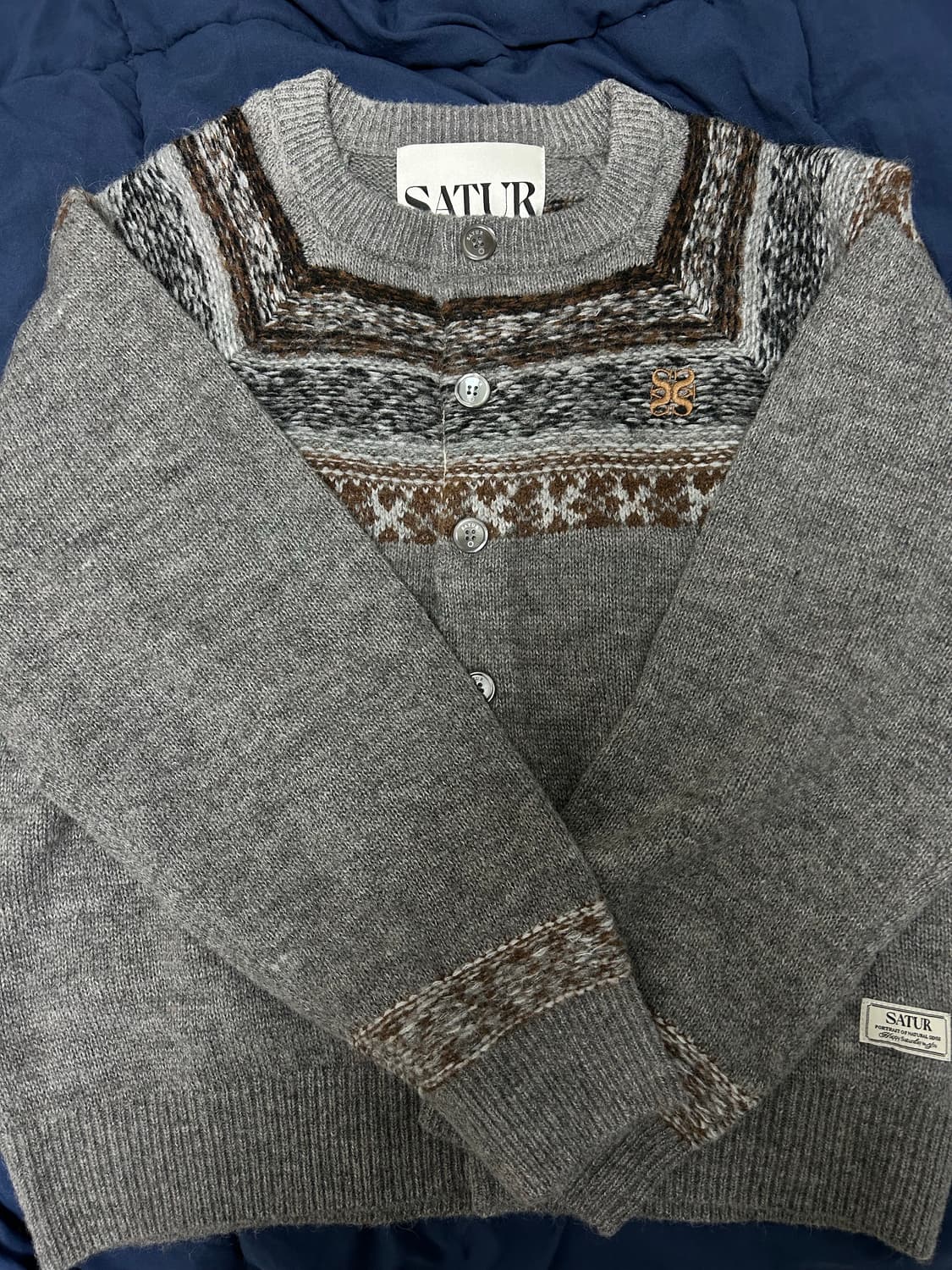 세터 노르딕 리버스 니트 가디건 차콜 상품이미지1