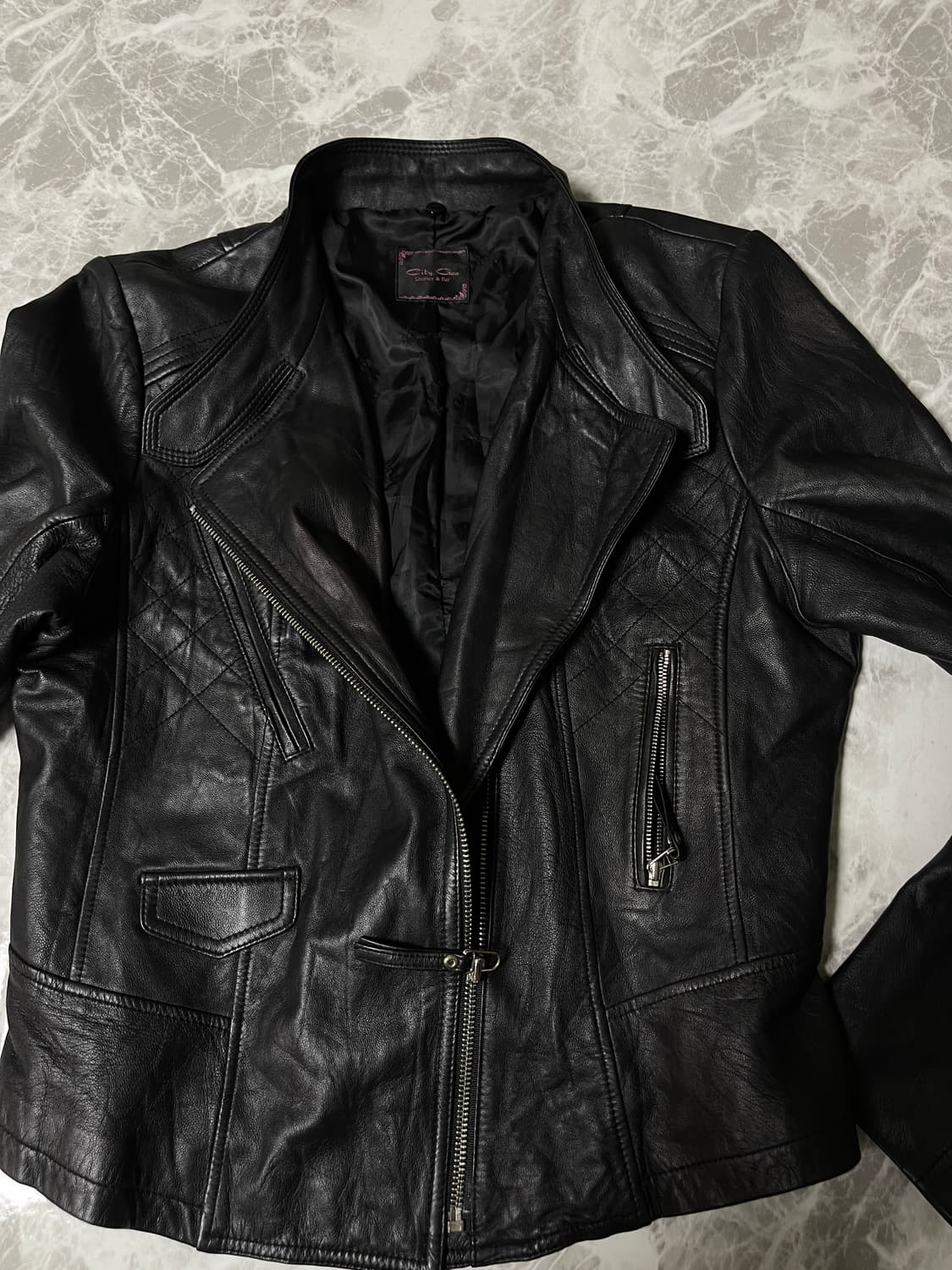 leather biker jacket 상품이미지6