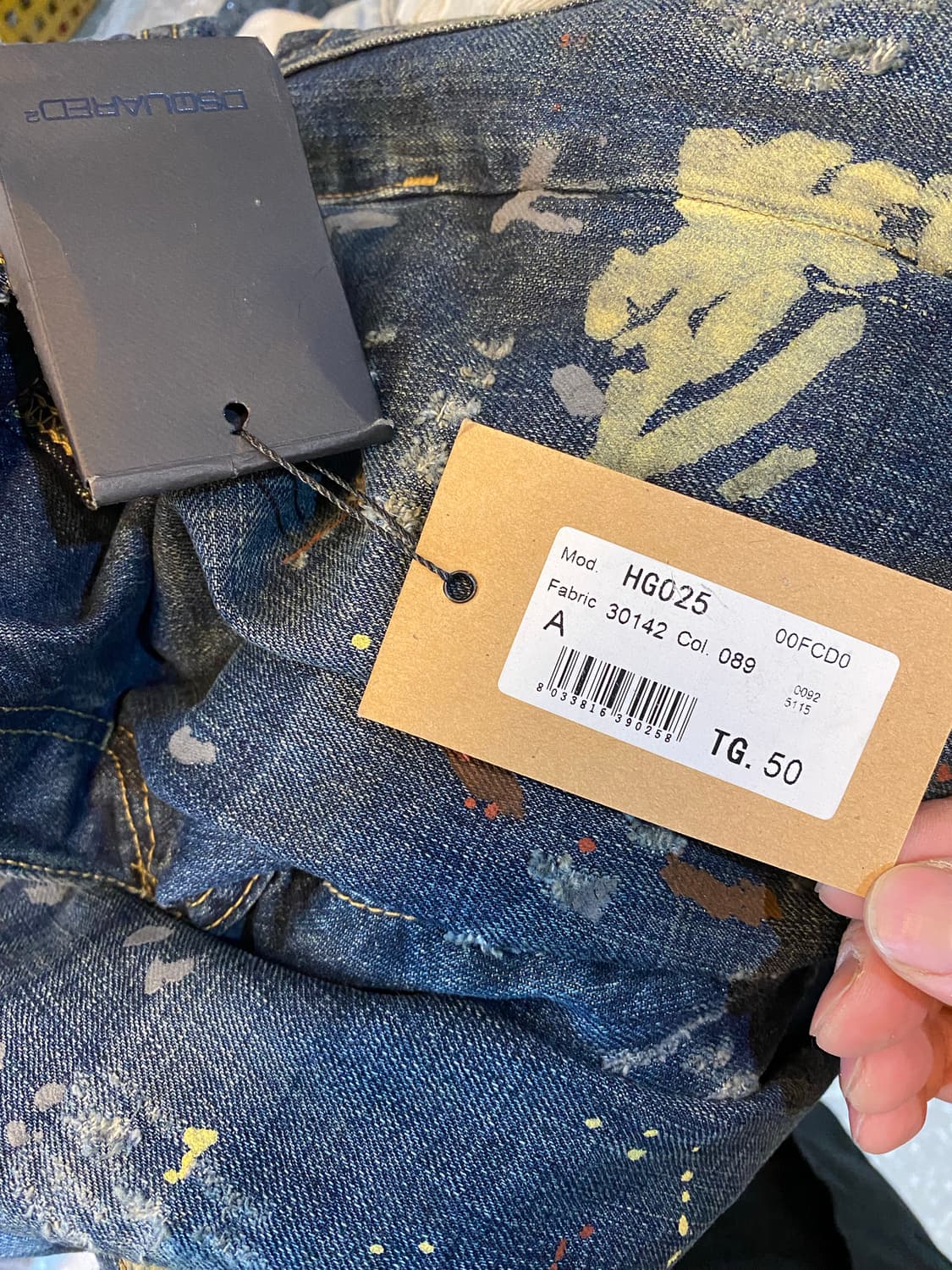 디스퀘어드2 페인트 데님 청바지 슬림핏 34 새상품 상품이미지5