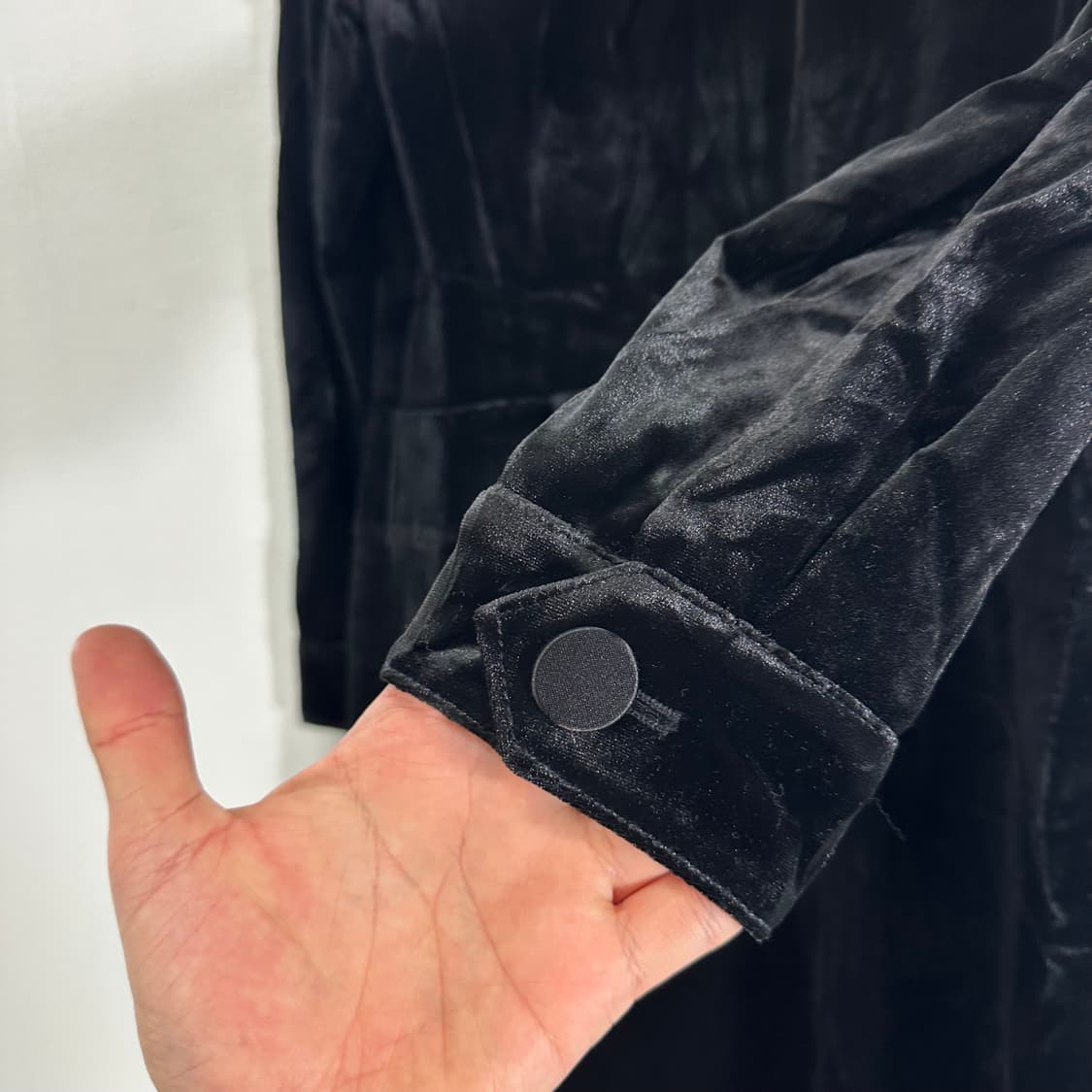 66 우먼M 지오송지오 블랙 벨벳 원피스형 코트 상품이미지7