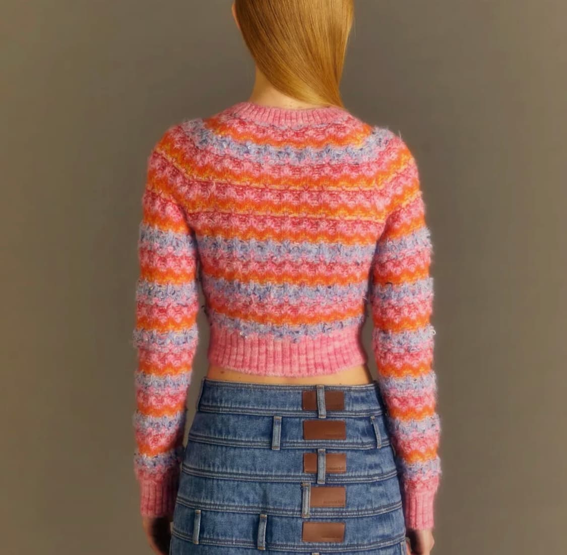 앤더슨벨 스트라이프 푸들 니트 가디건 - S size 상품이미지2