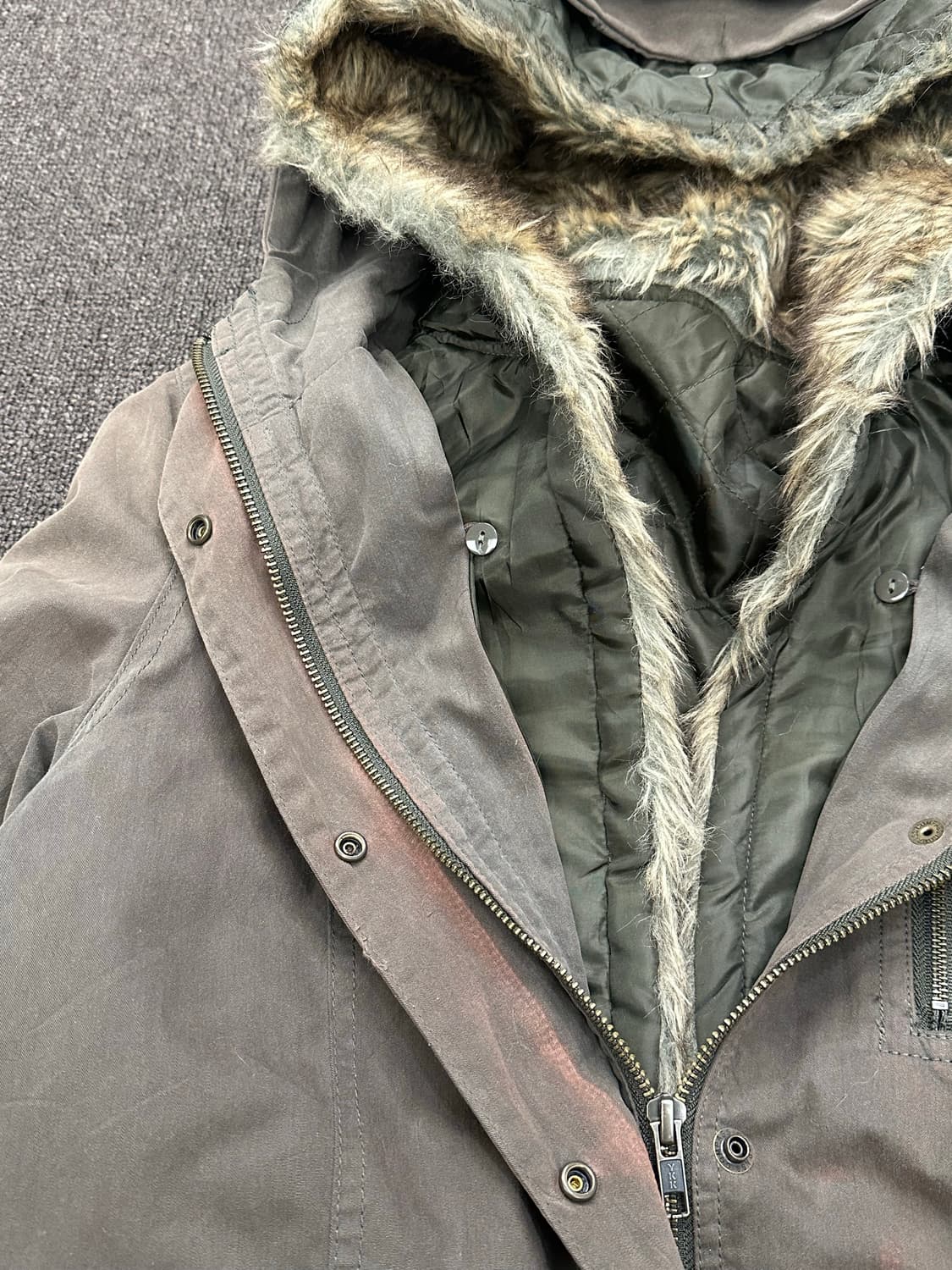 M)Japanese vintage 여성 퍼 후드 야상점퍼 상품이미지5