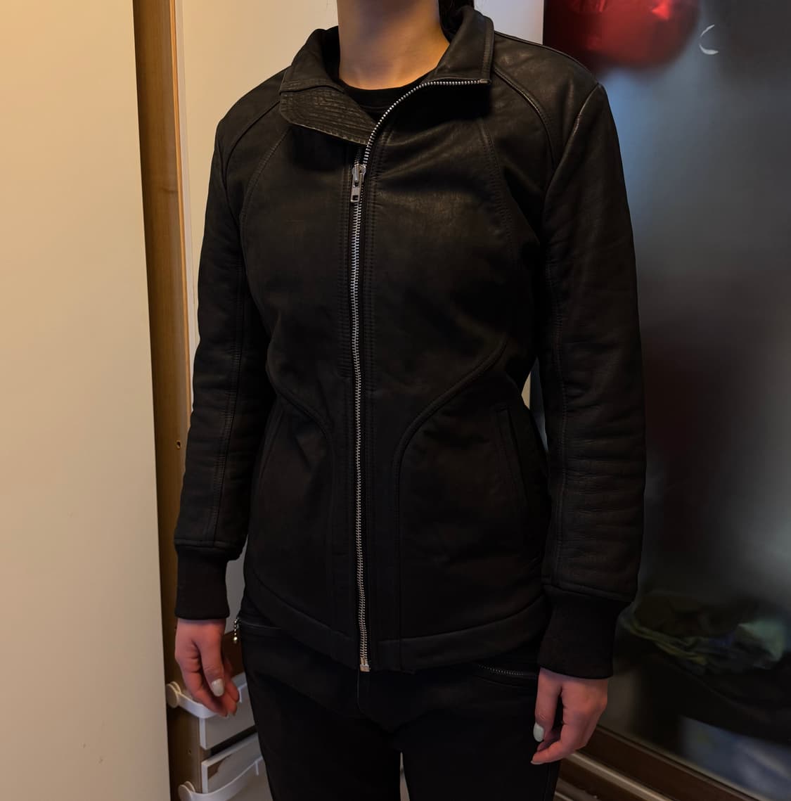 릭오웬스 인타르시아 레더 자켓 48(팔 수선) 상품이미지4