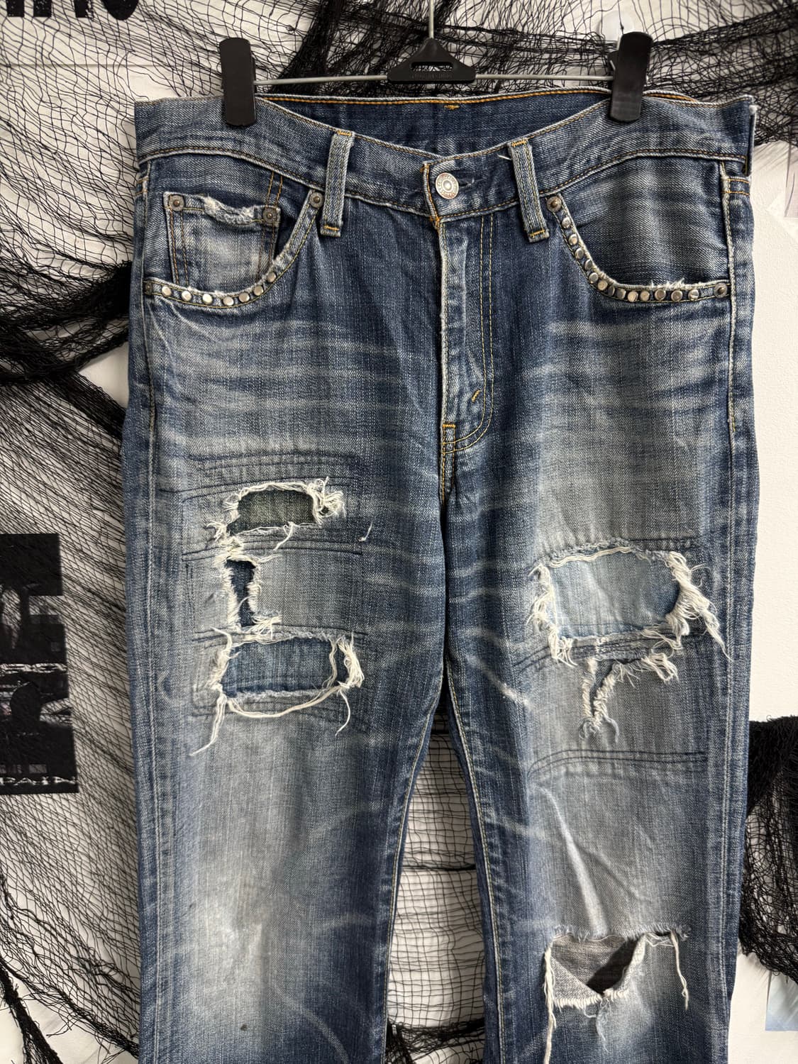 00s damaged destoyed semi-bootscut jeans 상품이미지2