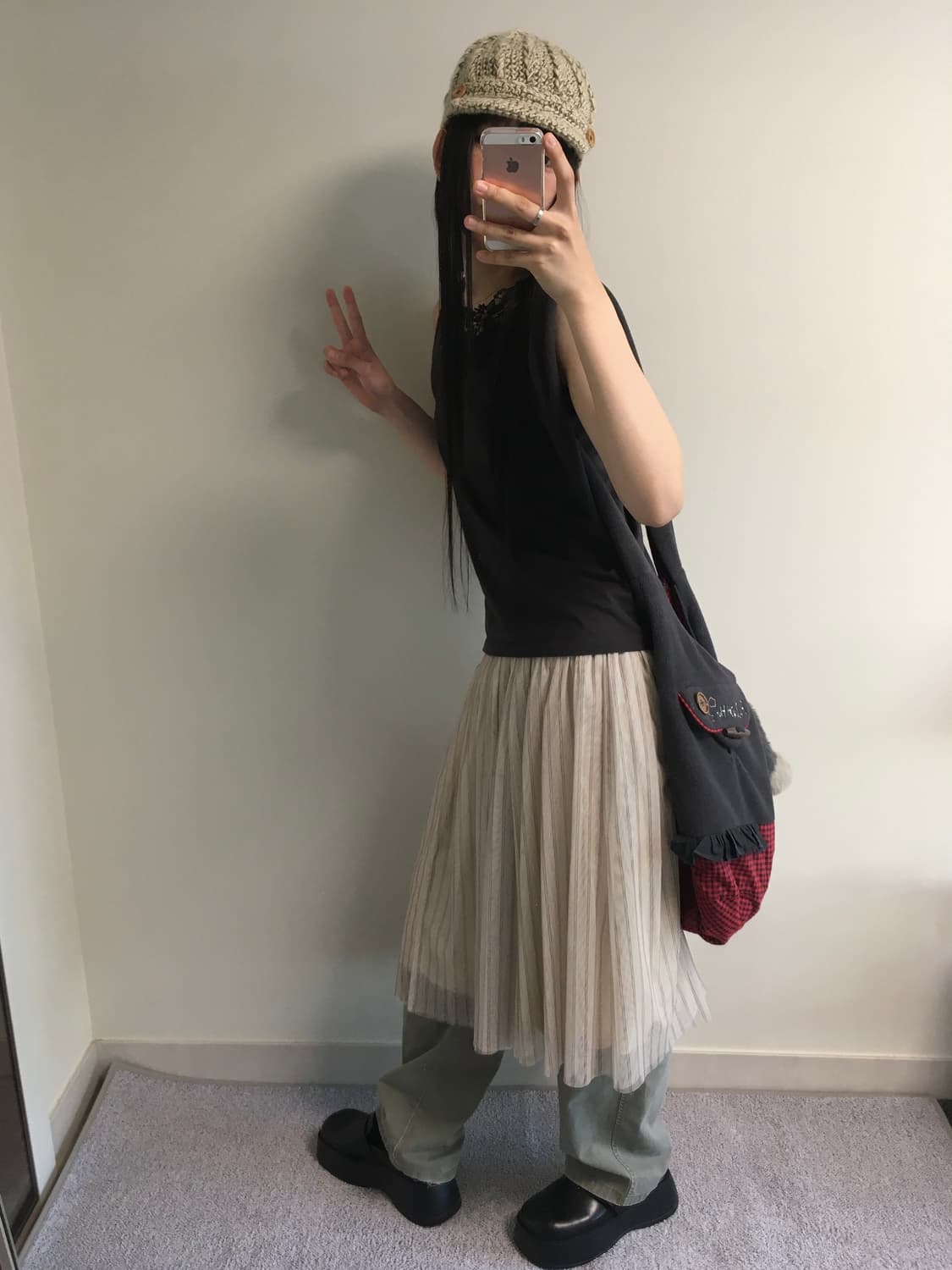 vintage straight pants light olive 상품이미지4