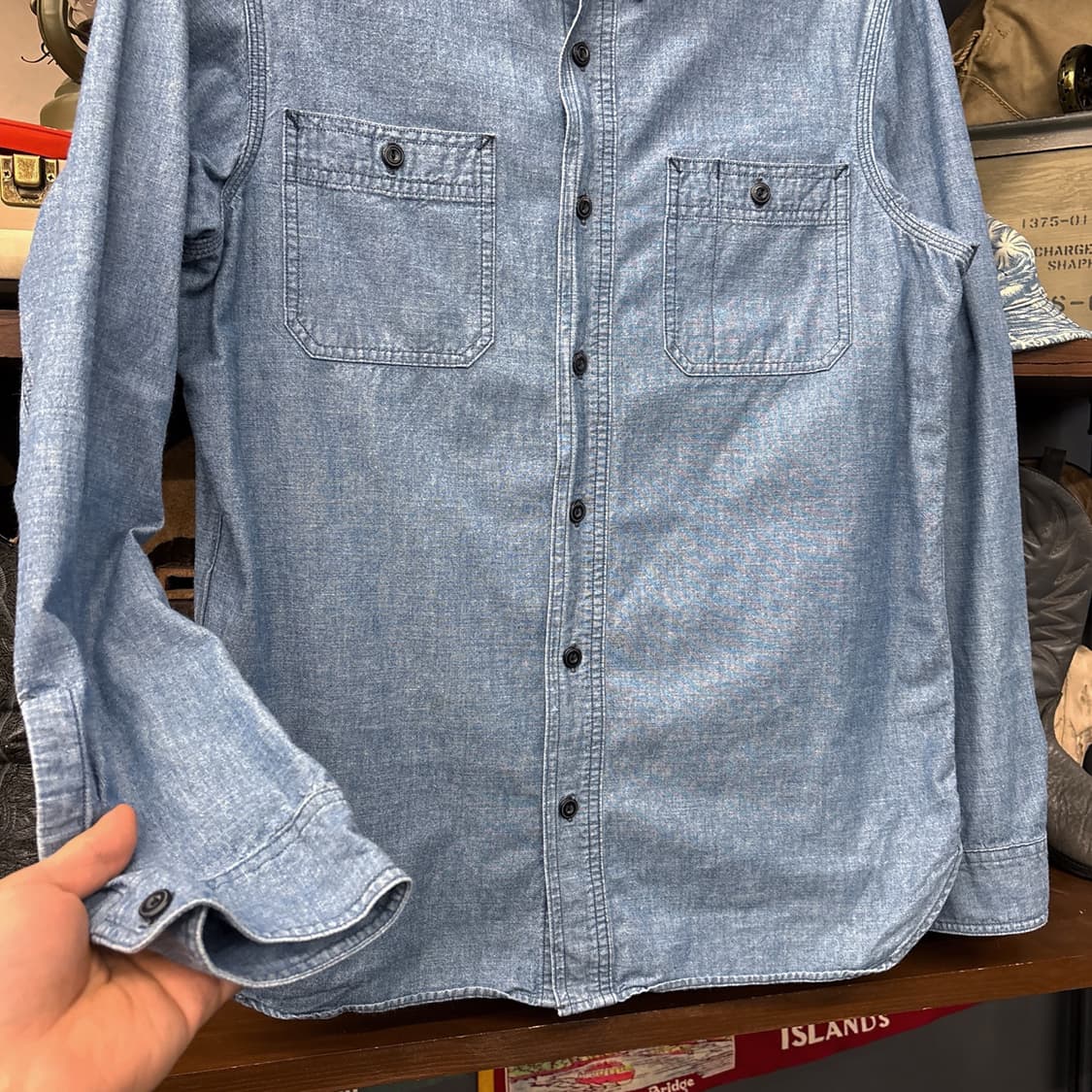 폴로 랄프로렌 빈티지핏 인디고 샴브레이 워크셔츠 N822 상품이미지4