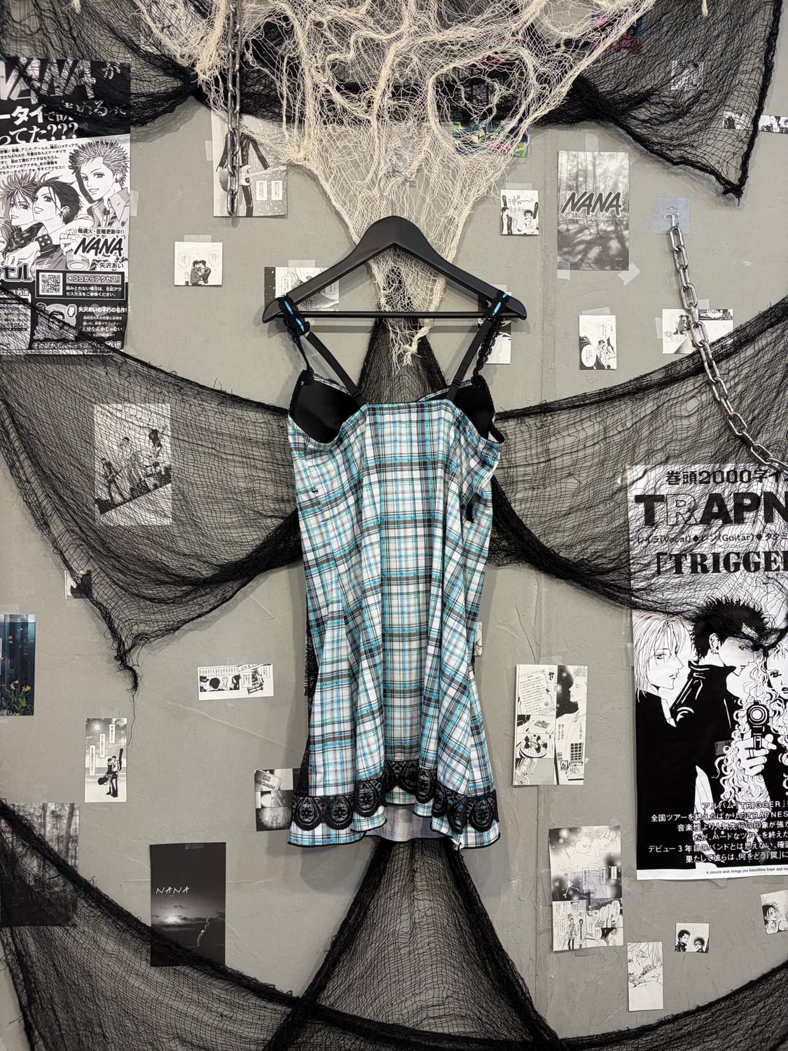 Gothic check lace sheer slip one-piece 상품이미지4