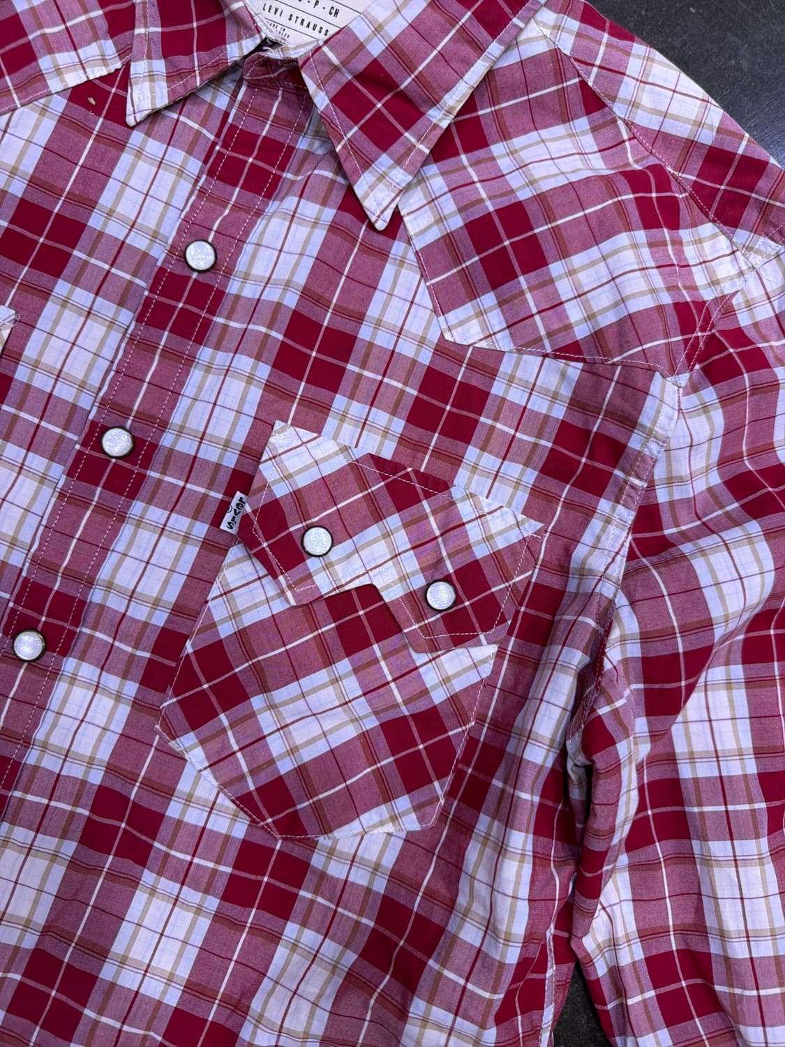 리바이스 레드체크 슬림핏 웨스턴 체크셔츠 S 상품이미지4