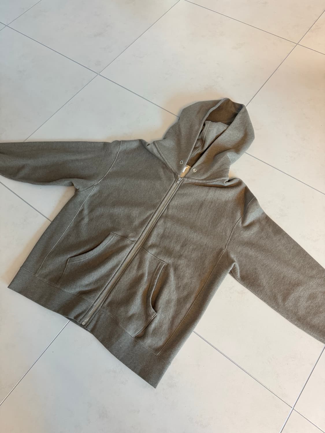 Khakis heather full zip hoodie (sage) 상품이미지1